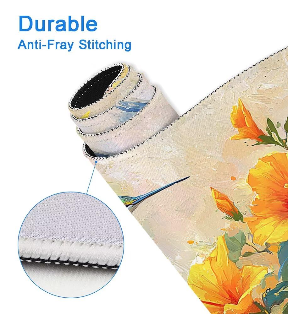 Podkładka pod mysz do gier, duża podkładka pod mysz XXL 1200 x 600 x 3 mm Koliber pod ręką biurko ze zszytymi krawędziami, podkładka pod mysz do gier XXL, wodoodporna, antypoślizgowa, do komputera