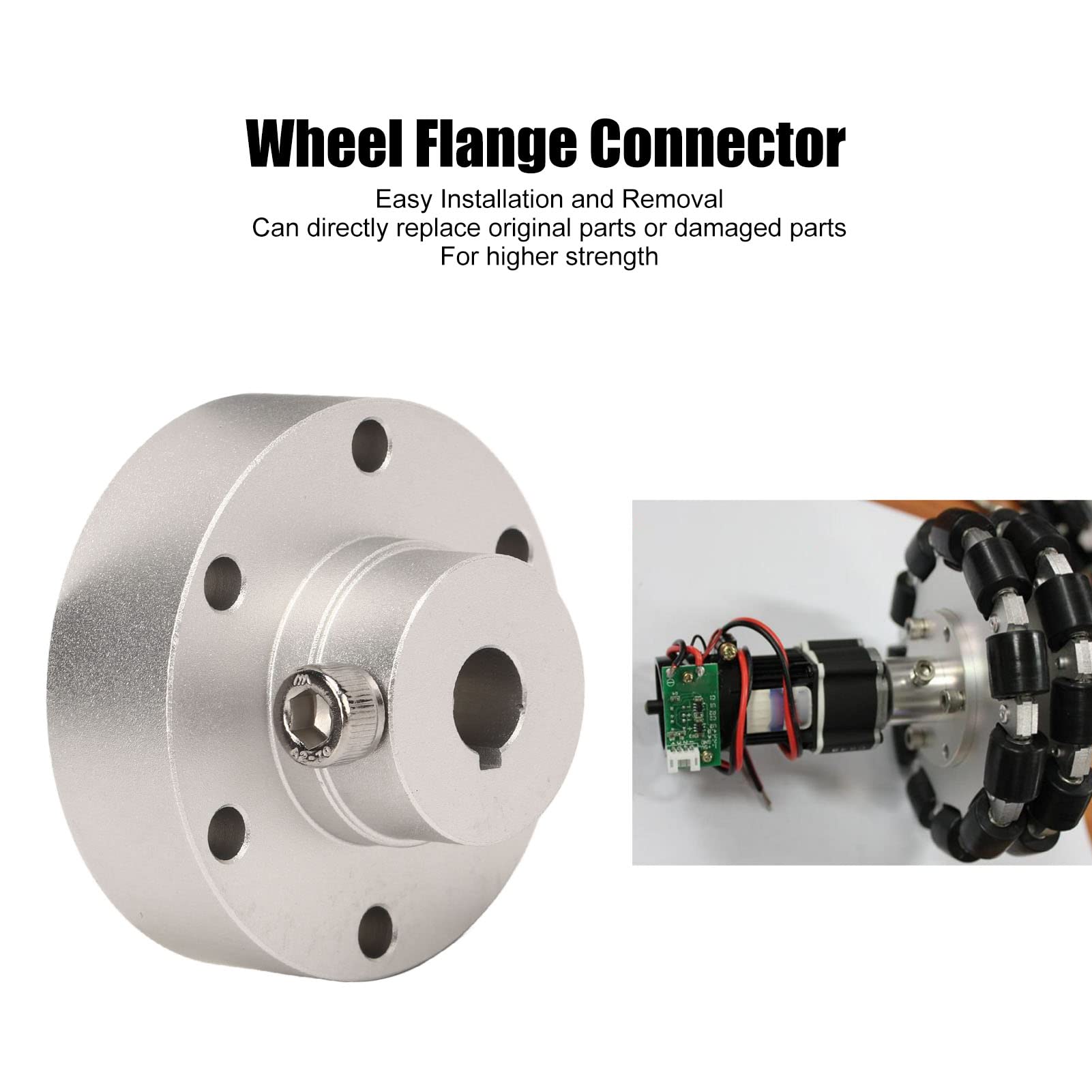 Wheel Flange Connector , 10mm Diameter High Strength RC Flange Coupling with Key for RC Car Motor