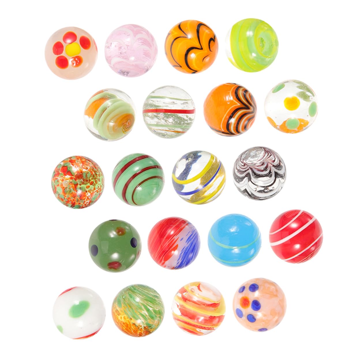 TOYANDONA Lot de 20 Billes en Verre Colorées 0.63 Pouce pour Jeux d'enfants Décoration D'Aquarium Remplissage De Vase Et Arrangements Floraux Artisanaux