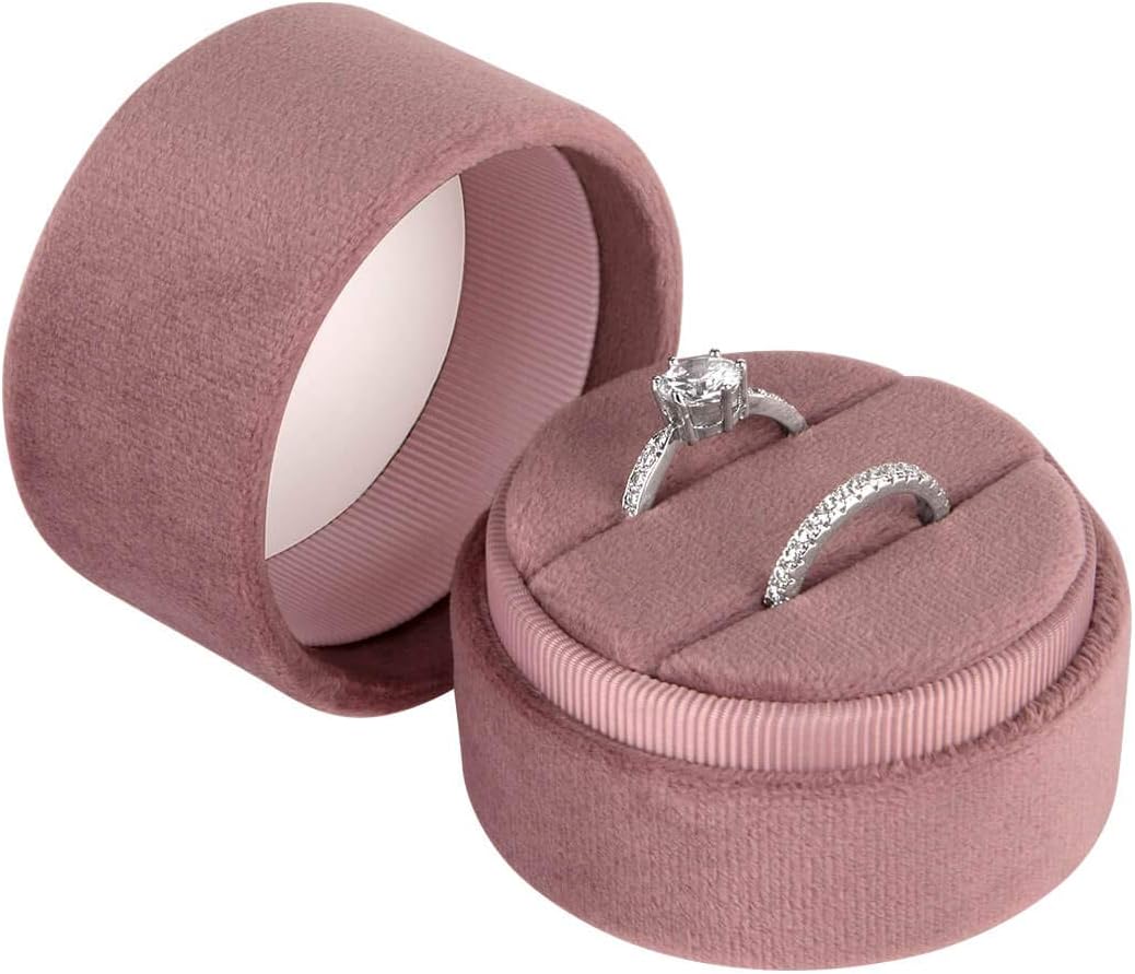 velvet double ring box