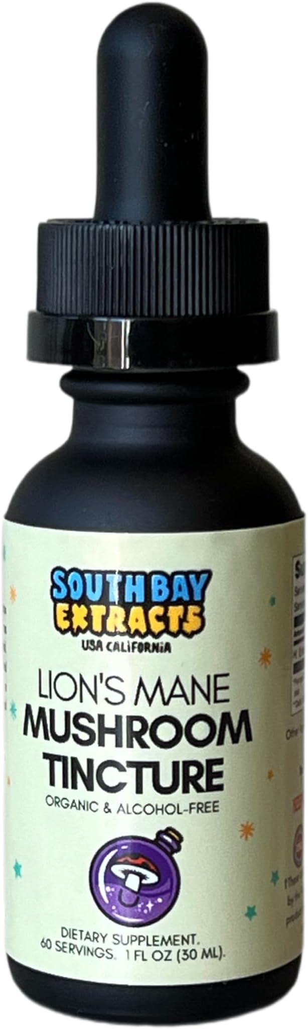 Lions Mane Mushroom Tincture Liquid Drops 1 oz Alcohol Free Mushroom Fruiting Bodies Only Vegan - Gluten Free - Lions Mane Double Extract Nootropic Supplement