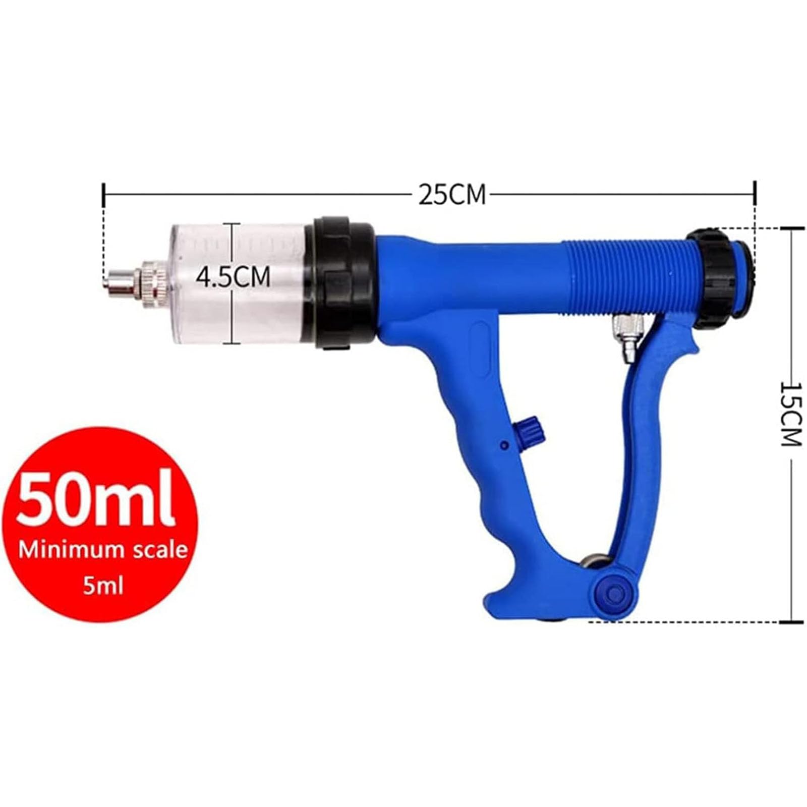 Boquilla de pistola de jeringa veterinaria, reutilizable, ajustable, herramienta de alimentación para ganado, ovejas, cerdos, cabras, 50 ml