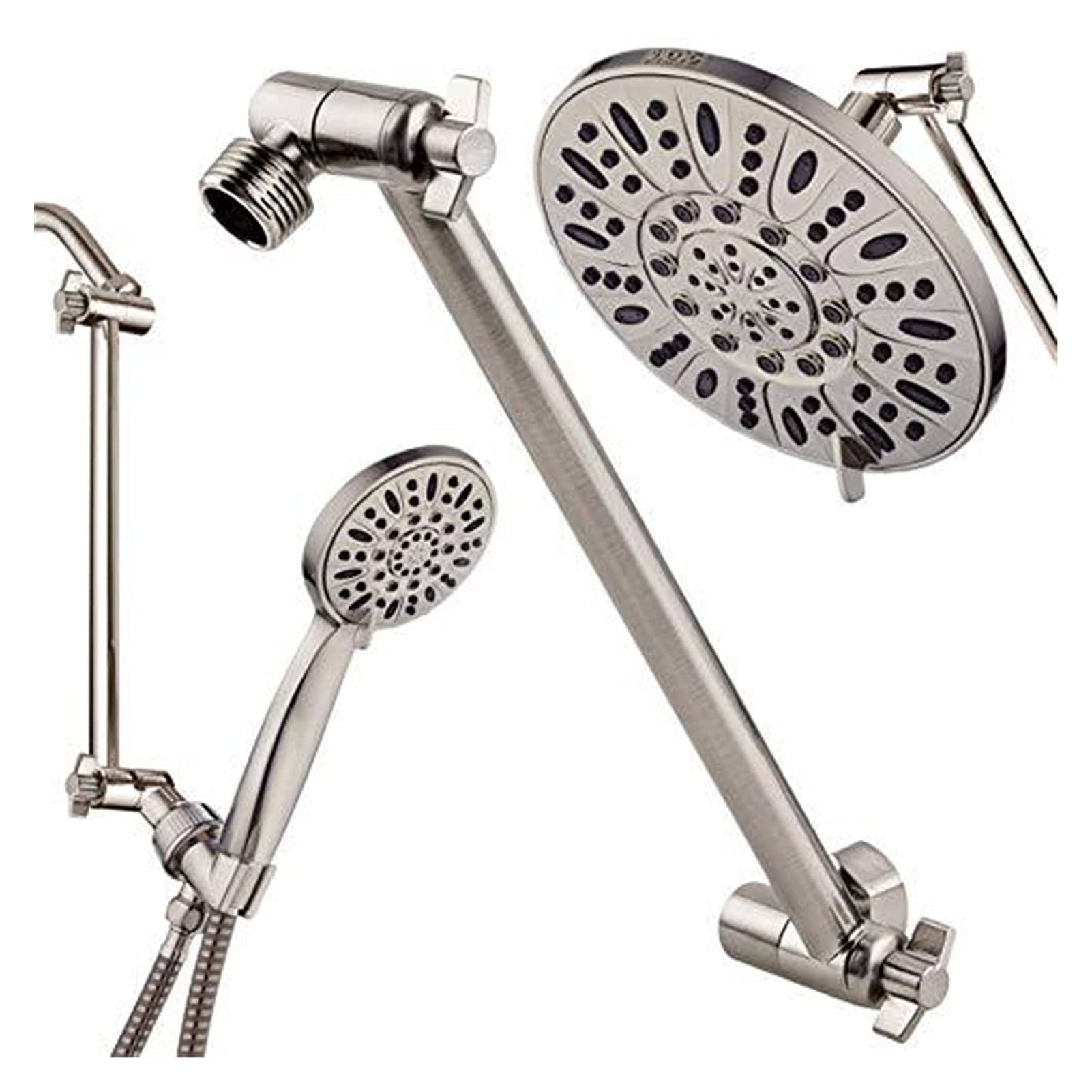 Durable 11 "Brazo de extensión de Ducha Ajustable de latón sólido con Juntas de Bloqueo Inferior o elevar la Ducha de Mano a su Altura Wearable (Color : Chrome, Size : 11 Inch)