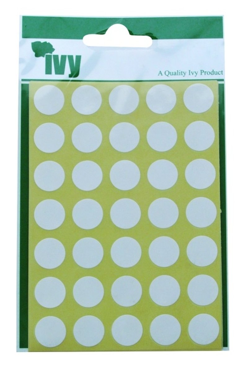 Ivy White 13Mm Self Adhesive Round Spot Dot Sticky Labels Circle Stickers (245 Stickers)