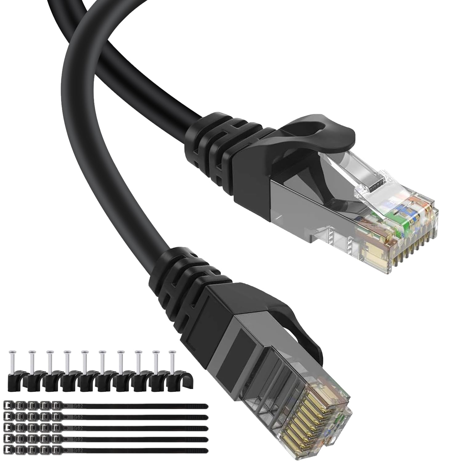 Cavo Cat6a Outdoor Ftp Cavo Patch CAT6A Esterno - Cavo LAN S/FTP, RJ45 Nero, Per Uso Outdoor Cavo Ethernet Da Esterno