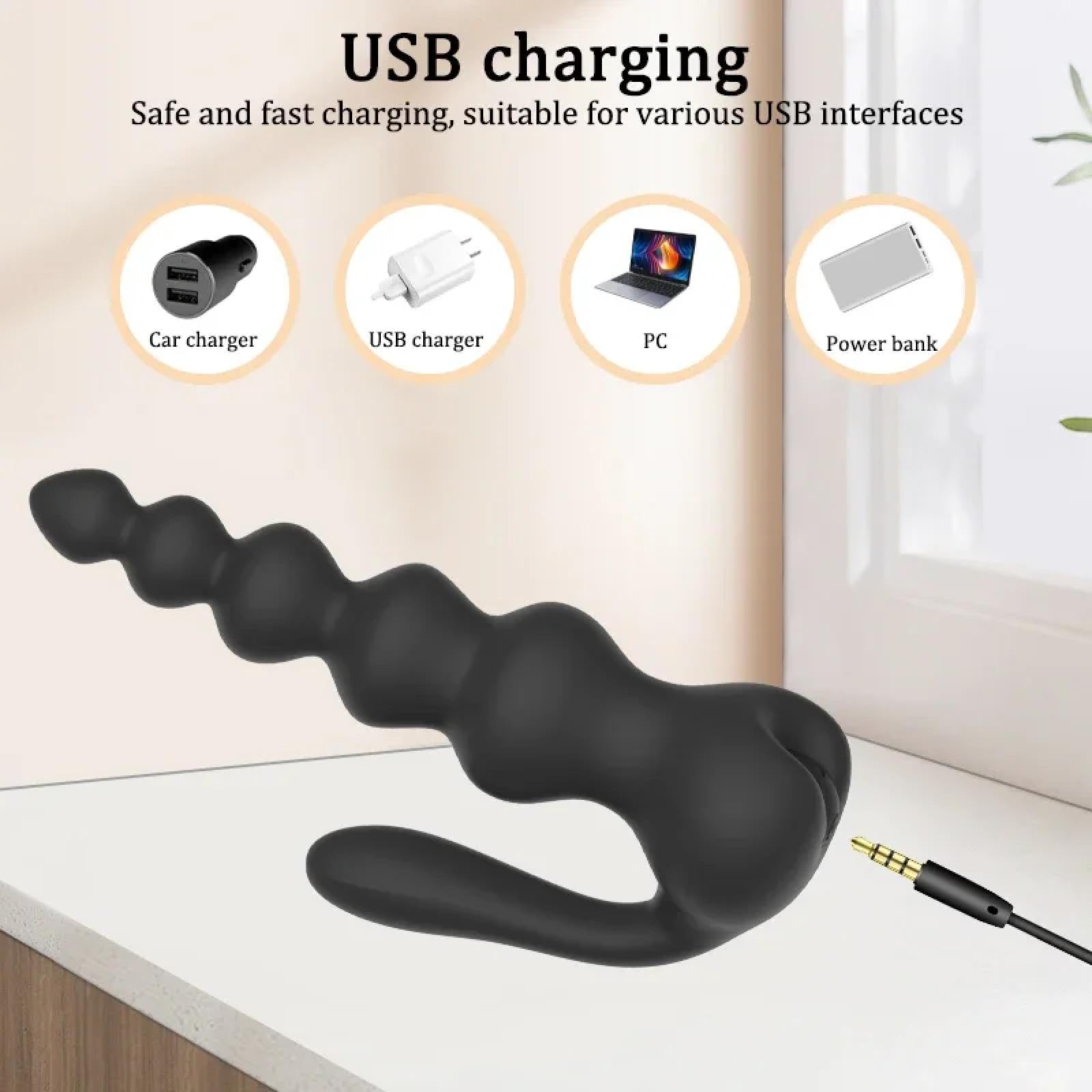 Plug Anale Perline vibratore anale Butt Plug Massaggio prostatico maschile Dildo Spina ano Vibratori Adulti Giocattoli sessuali Per Donne Uomini Gay