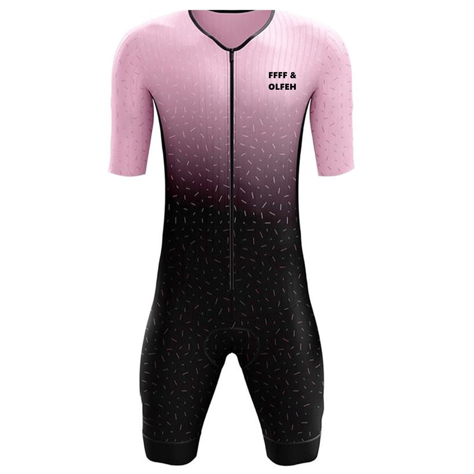 Herren Fahrrad Skinsuit, 3D-gepolsterter, atmungsaktiver, schnell trocknender Triathlon-Anzug – Kurzarm Duathlon Laufen Schwimmen Fahrradfahren Skinsuit