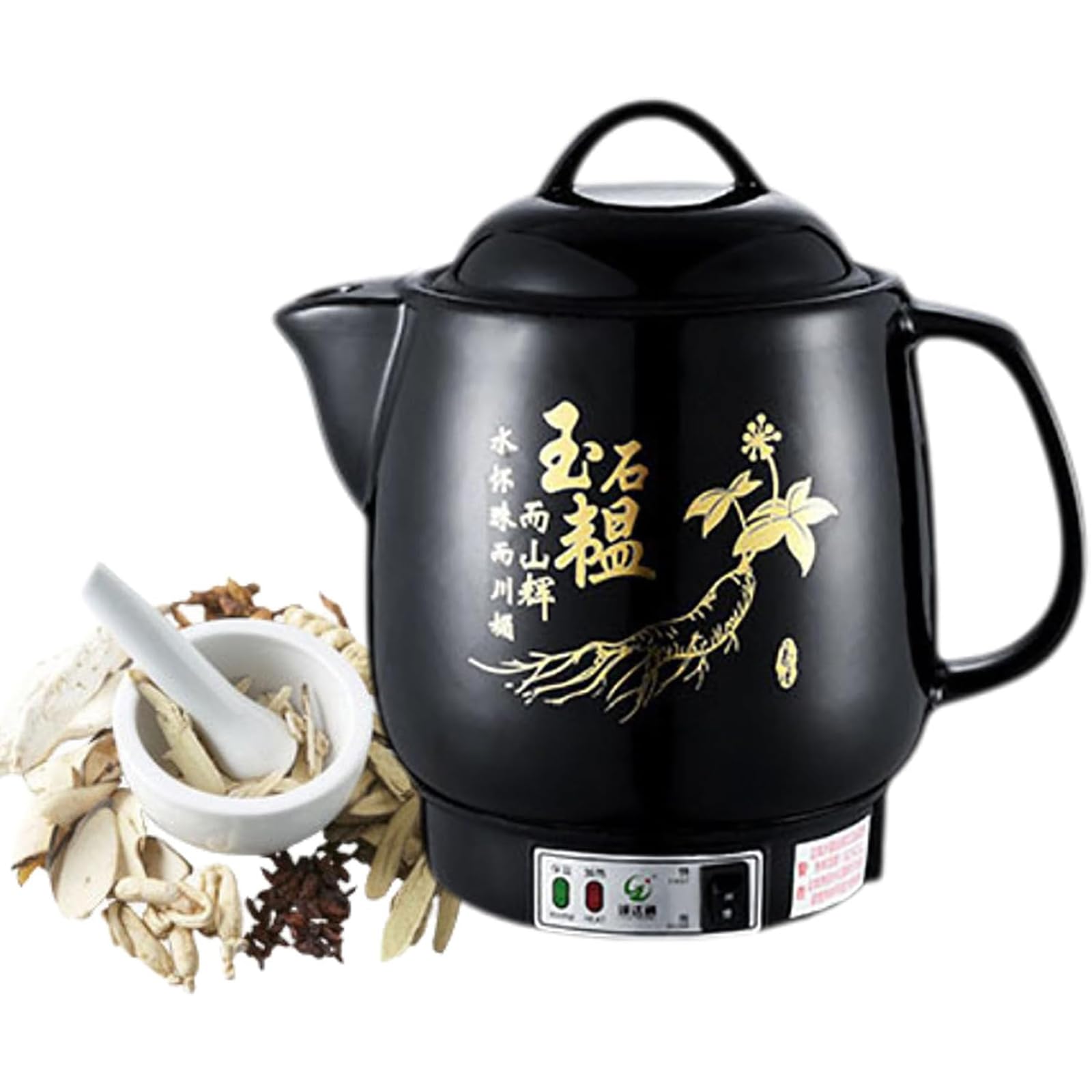 Adtzpc Red Automatic Electric Chinese Medicine Pot, Multifunctional Household Ceramic Electric Kettle With Temperature Control, Ceramic Health-Preserving Decoction Pot For Infuser Tea, Soup, And Herbs