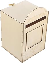 Kisangel Wooden Wall Mount Mailbox with Rainproof Design, Outdoor Suggestion Box and Newspaper Holder for Garden and Home Entry, Sturdy Wood Craft Mail Organizer