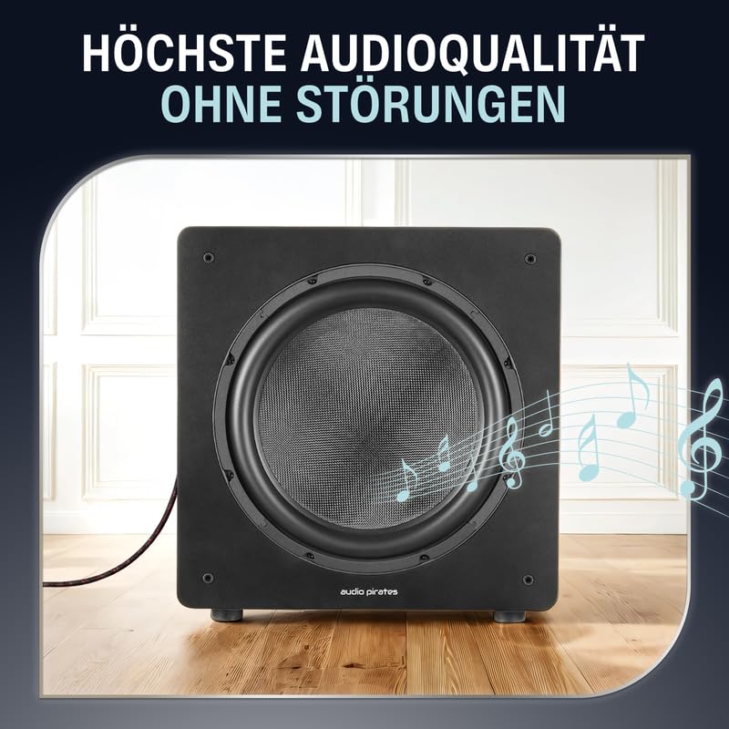 audio pirates Cavo RCA 2 connettori RCA su 2 connettori RCA, cavo audio | cavo audio con guaina e contatti in oro (7,5 metri)