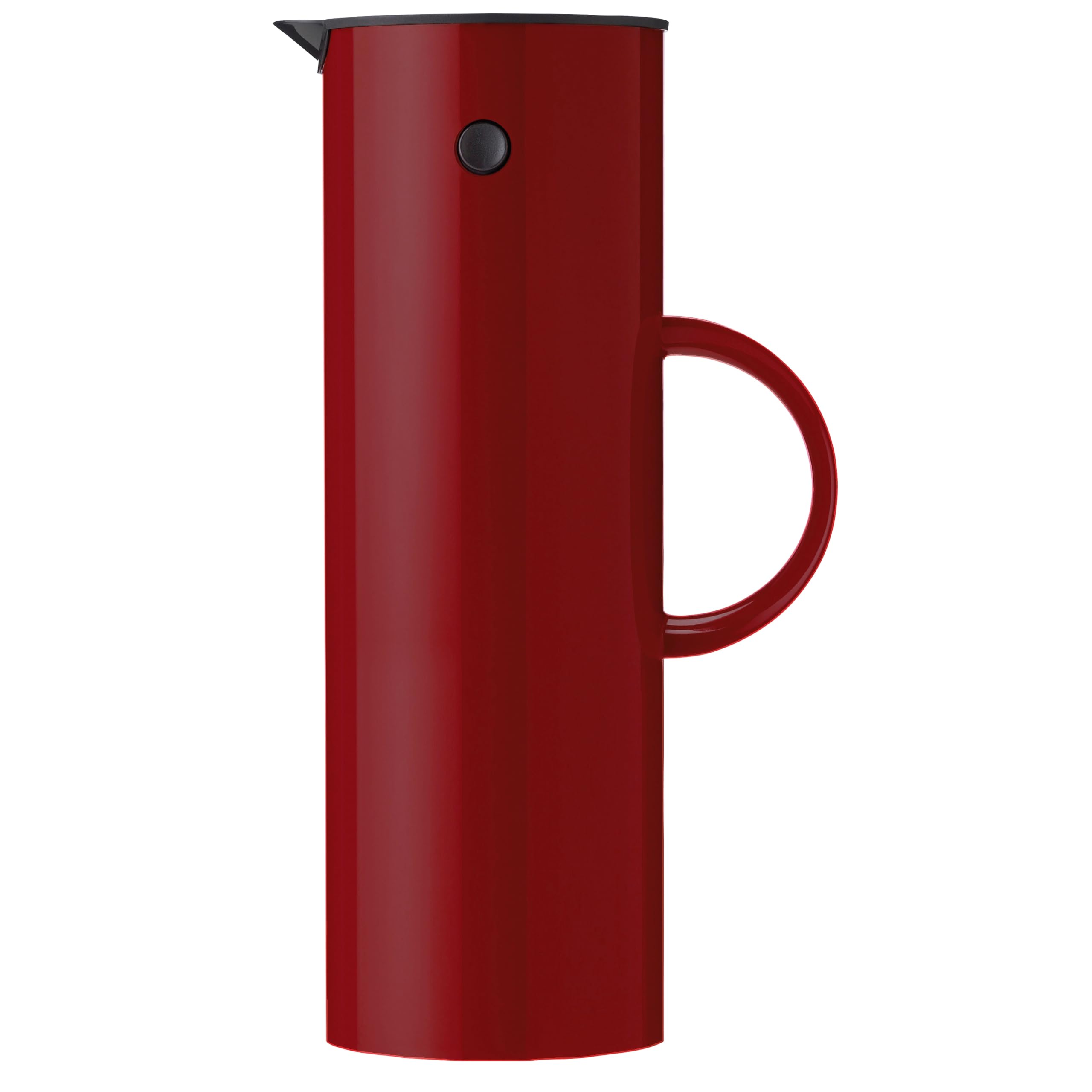 Stelton EM77 Isolierkanne 1 L – Thermoskanne mit Glaseinsatz, Kippverschluss & Schraubdeckel – Cherry Red