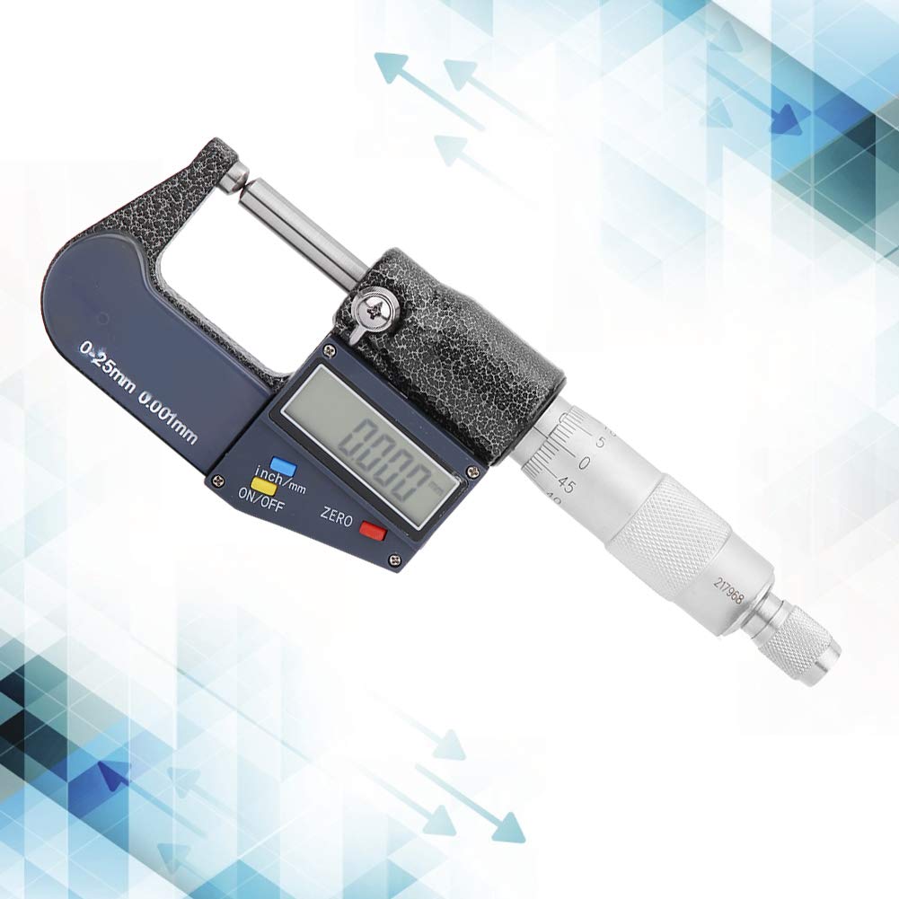 Digitales Mikrometer, Edelstahl, Elektronisches Außenmikrometer, 0–25 Mm, 0,001 Mm, LCD-Display, Metrische Zoll-Umrechnung, Ratsche für Maschinisten, Metallbearbeitung
