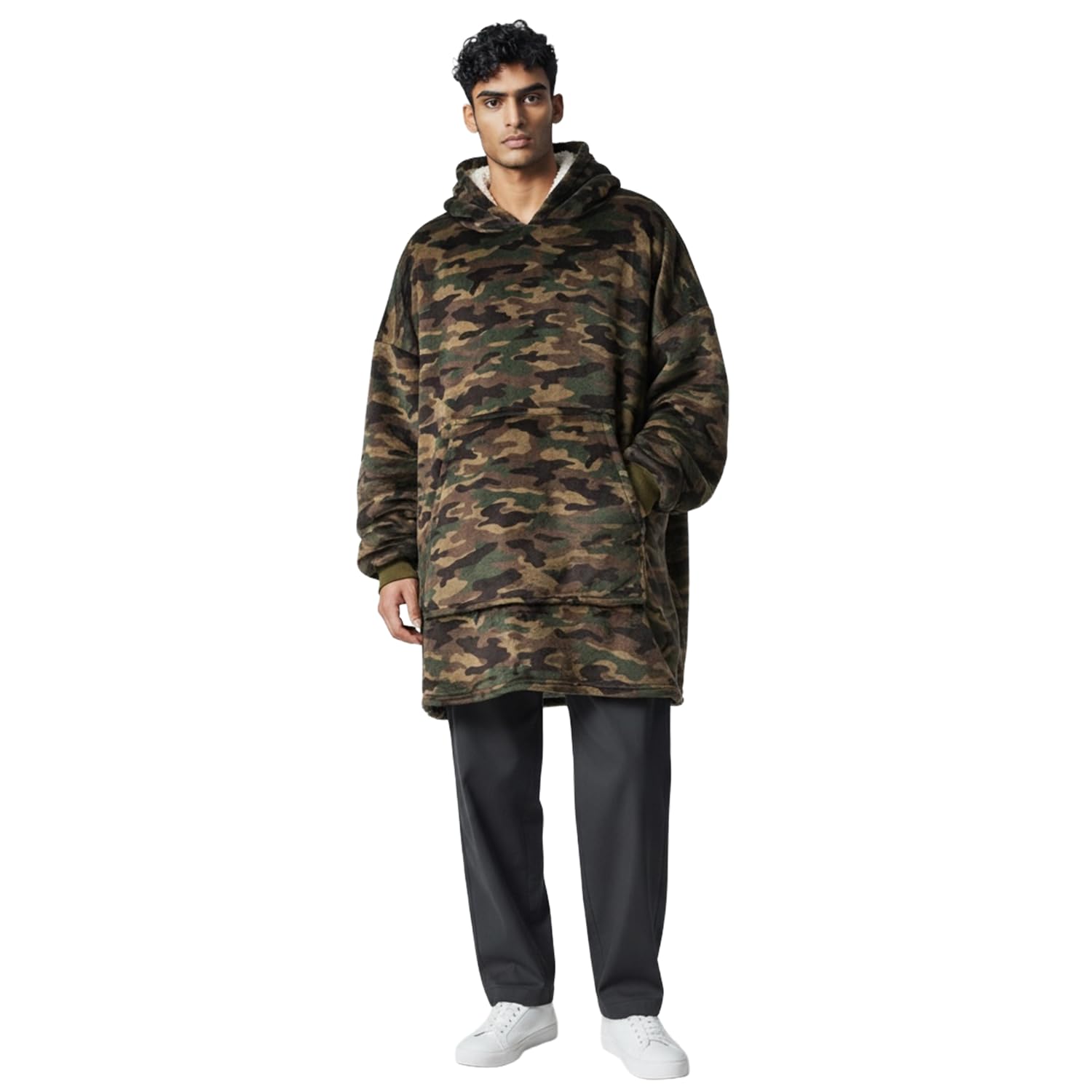 Premium Unisex Camouflage Hooded Blanket - Camping Hoodie - Fleece Lined - CAMO - Fishing, Camping, Relaxing Comfy - By RL