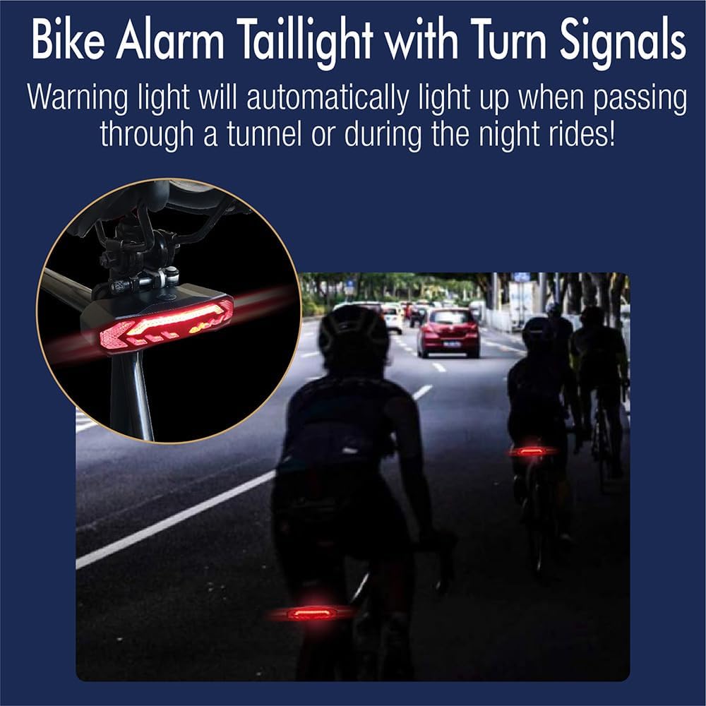 TKMARS Luz Trasera de Bicicleta, Luces para Bicicletas USB Recargable, Impermeable, Advertencia, 6 Modos, Luz Trasera