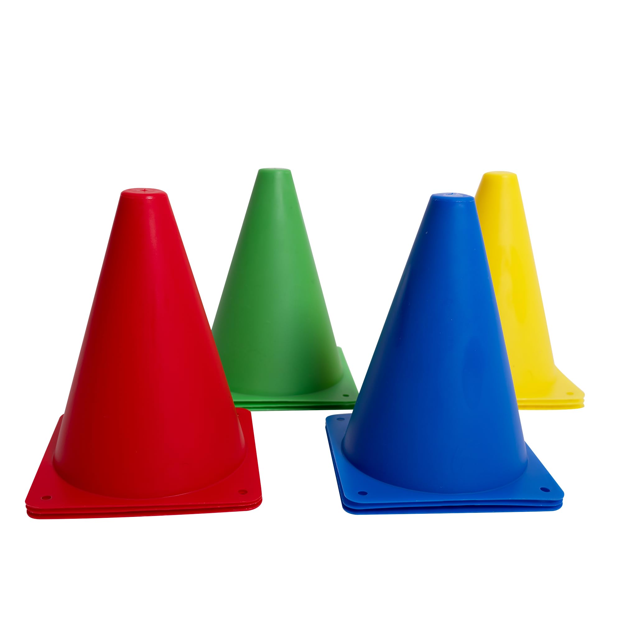 Lot 12 Cônes Marquage Football 17.5 Cm - Poteaux Entraînement 4 Couleurs, Entraînement Enfants & Adultes