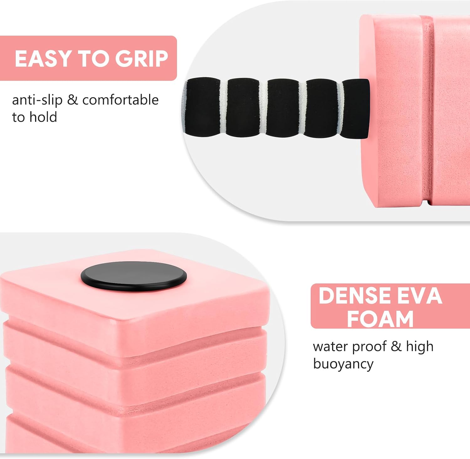 Water Weights for Pool Exercise 2Pack, YECERCAN Square Water Aerobic Equipment for Pool Fitness and Workouts, Dense EVA Foam Water Dumbbells for Weight Loss, Body Shape and Aquatic Activities