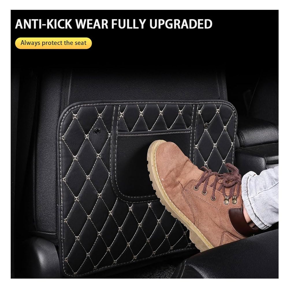 MAJHER 2 Piezas Coche Protector De Respaldo Asiento para Explorer/Fiesta/Focus, Cuero Alfombrillas Antipatadas con Bolsillo Antisuciedad Accesorios,s