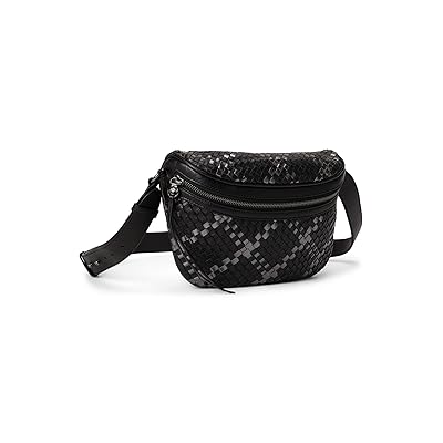 HOBO Juno Belt Bag Handbags Black Metallic Woven, Leather