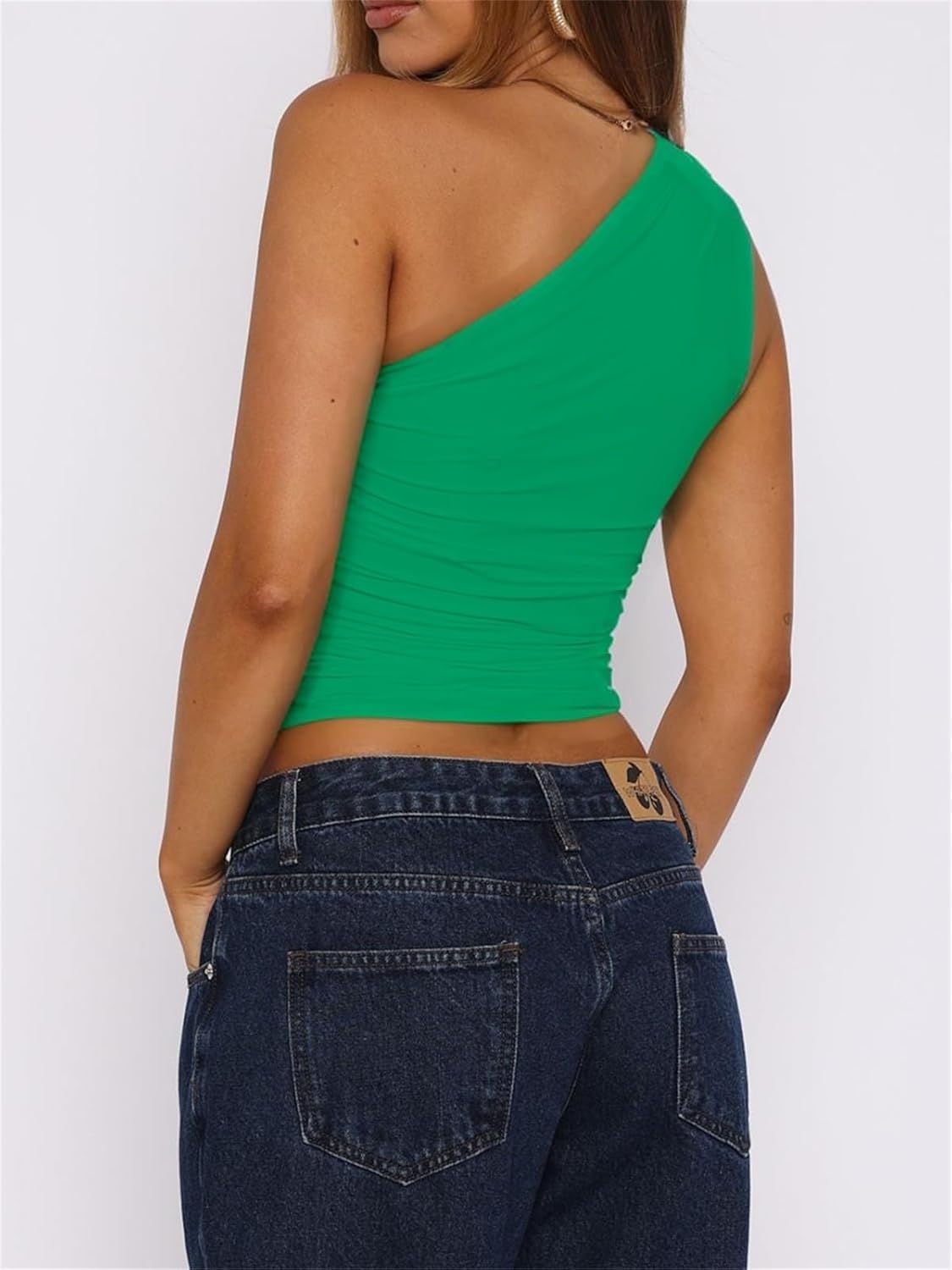 ForeFair Women One Shoulder Going Out Crop Tank Tops Slim Fit Sleeveless Shirts Y2k Cute Top - Image 4