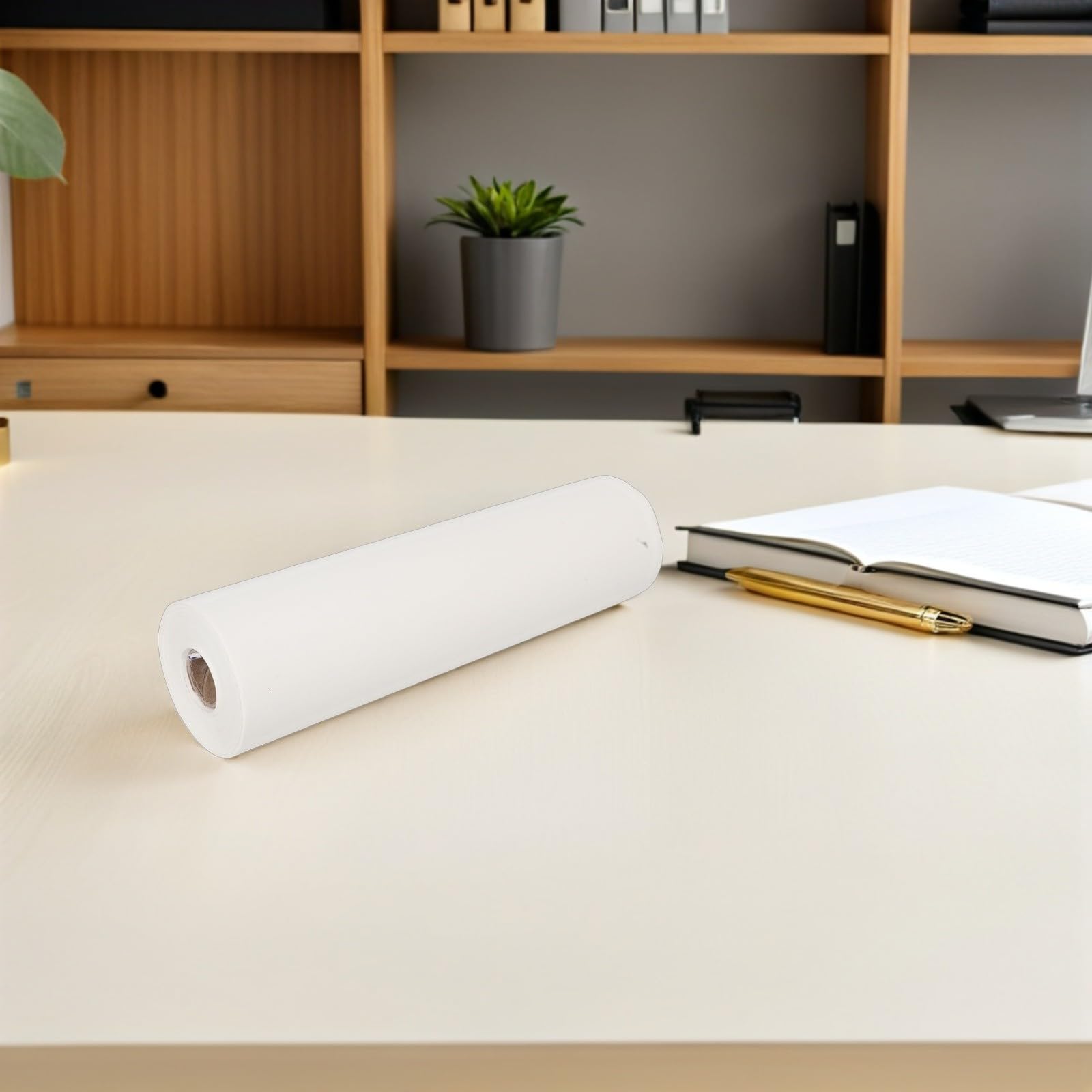 OFFIGAM Rollo de Papel de Arroz Xuan Blanco de 35cm X 50m con Material Grueso y Diseño en Rollo, Adecuado para Caligrafía China y Pintura Artística en Casa o Exteriores