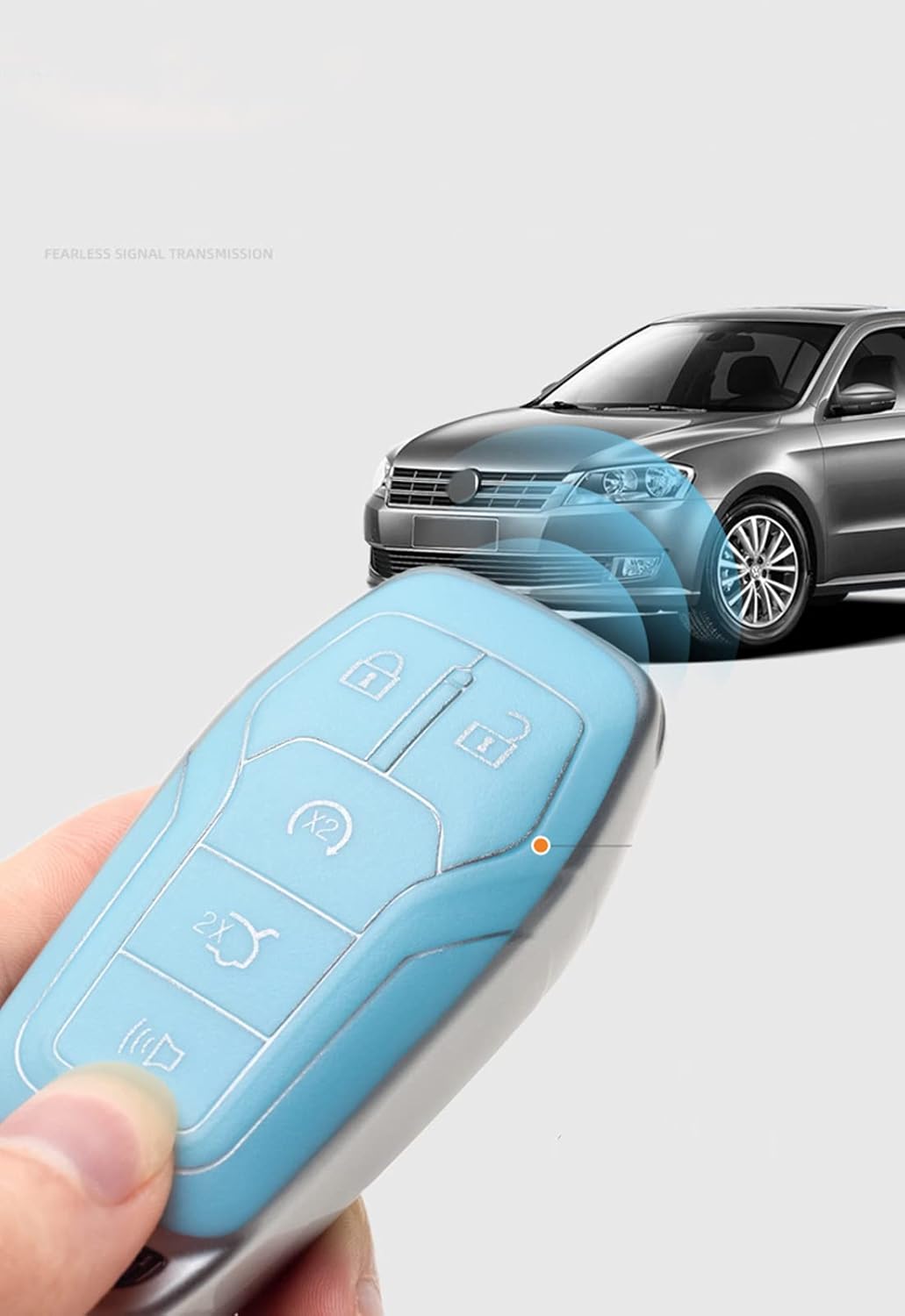 Premium Soft TPU Key Fob Case Cover Shell Fit for Ford Fusion F-150 Edge Explorer Mustang Lincoln MKZ MKC 5 Buttons