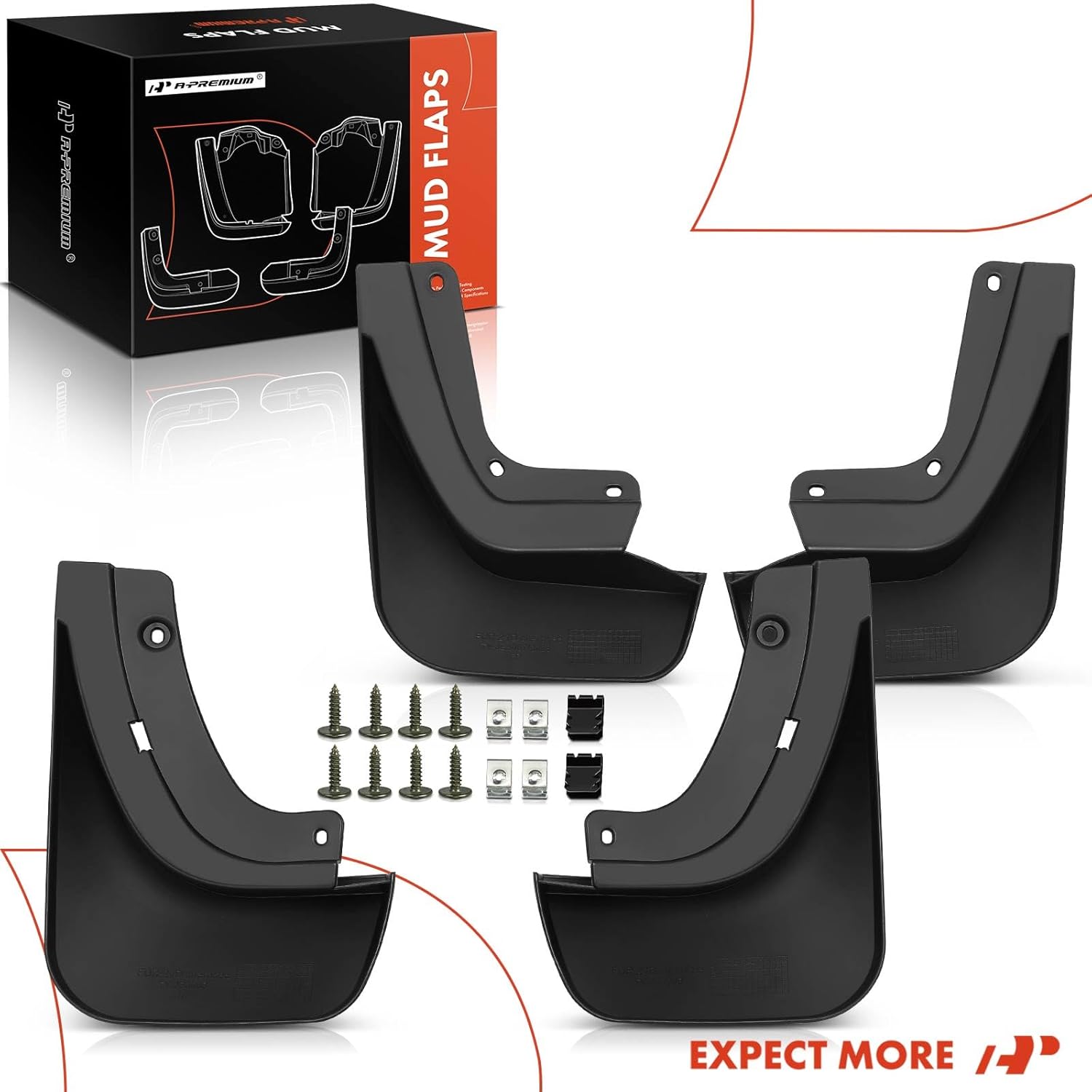 A-Premium Set of 4PCS Mud Flaps Splash Guards Mudflaps Mudguards Compatible with Jeep Grand Cherokee WK2 Sport Utility 2022-2024 with Hardware Kits, Front & Rear (Driver and Passenger Side)