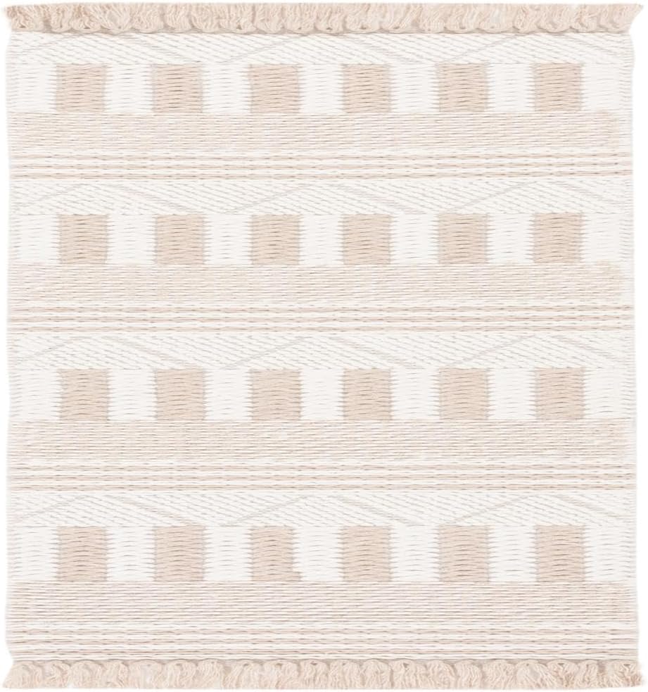 SAFAVIEH Natura Collection Runner Rug - 8' Runner, Ivory & Taupe, Modern Design, Ideal for High Traffic Areas in Hallway, Bathroom & Kitchen (NAT207E-28)