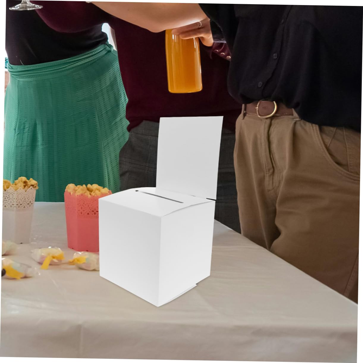 Cabilock Paquete De 10 Cajas De Papel Para Rifa Urnas Multiusos Para La Oficina Para Reuniones De Recaudación De Fondos Y Donaciones
