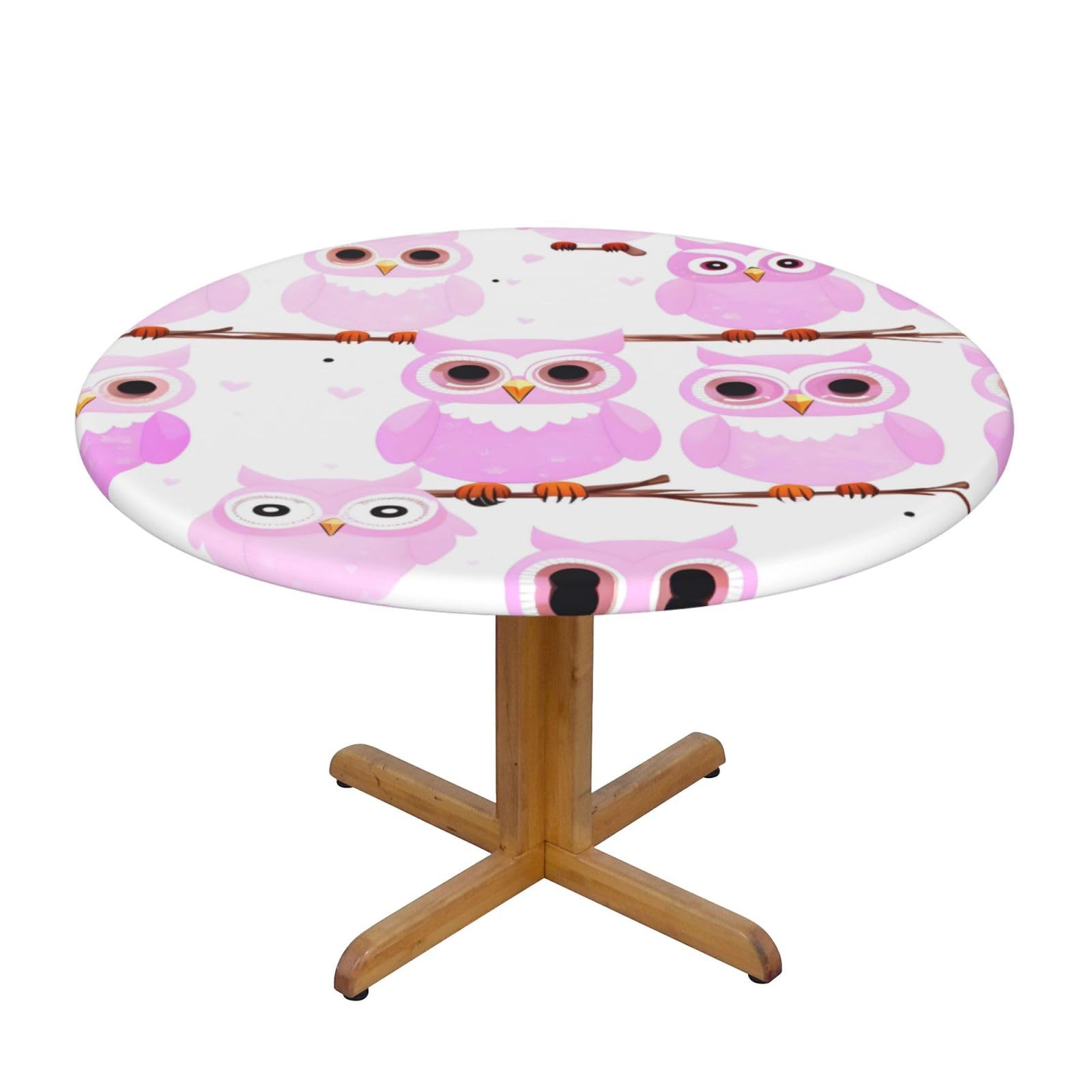 ZQYTGFDC Cute owl M Decorative Round Tablecloth Waterproof Anti Stain Oil Proof Size for 40 50 inch