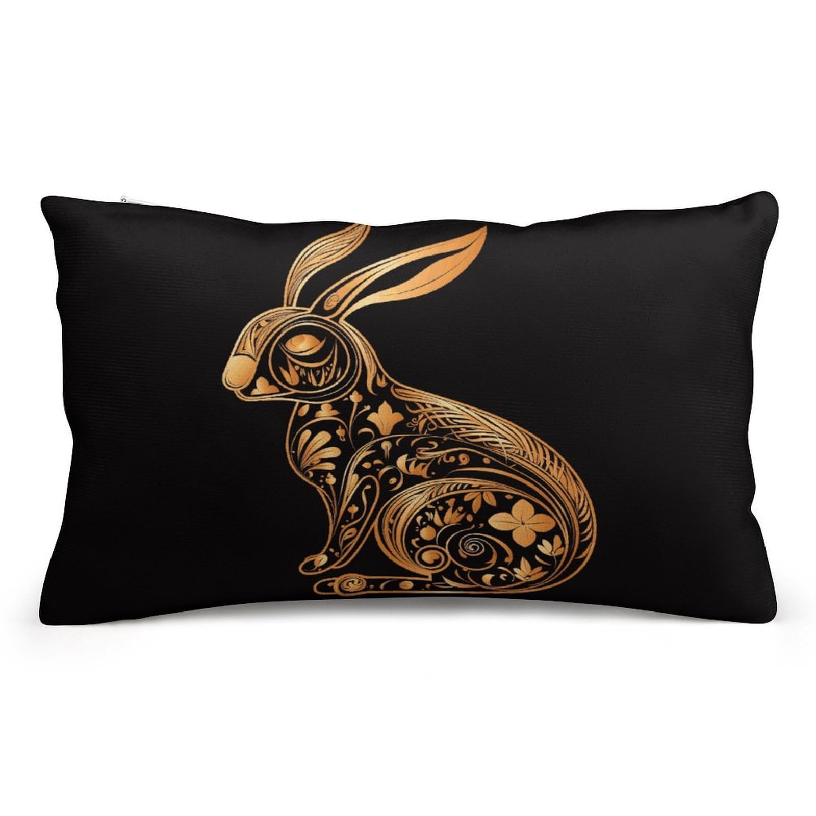 Velvet Pillowcases Standard Size 8"x12", Ultra Soft Breathable Pillow Cases for Bed, Luxury Cozy Fuzzy Pillow Shams, Lumbar Pillow Cover, Rabbit Icon Cushion Case Home Decor