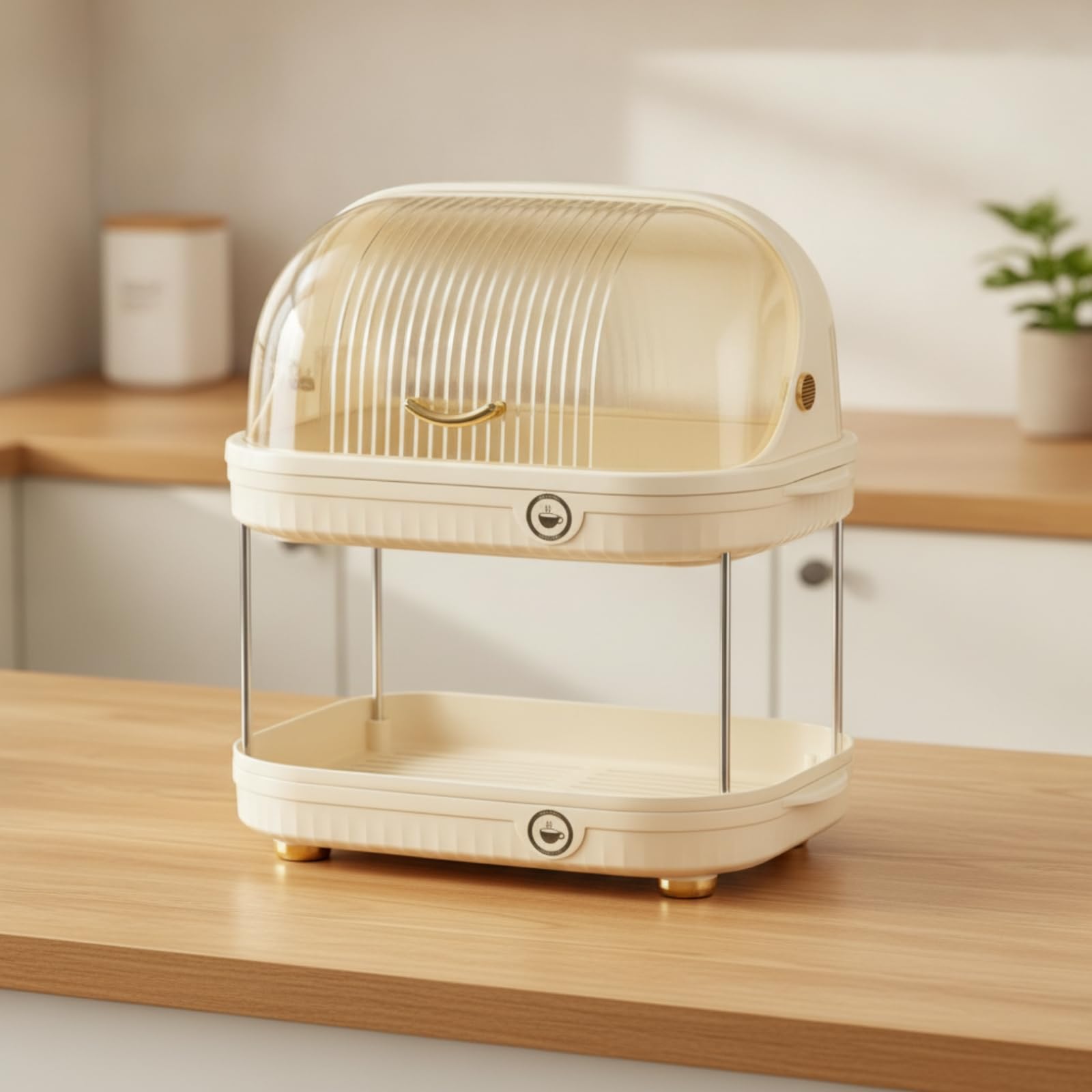 Portaoggetti per Neonatale Portabottiglie Scolaposate Organizer Asciuga Contenitore con Coperchio Trasparente con Ventilazione E Base Stabile in, Size to 2
