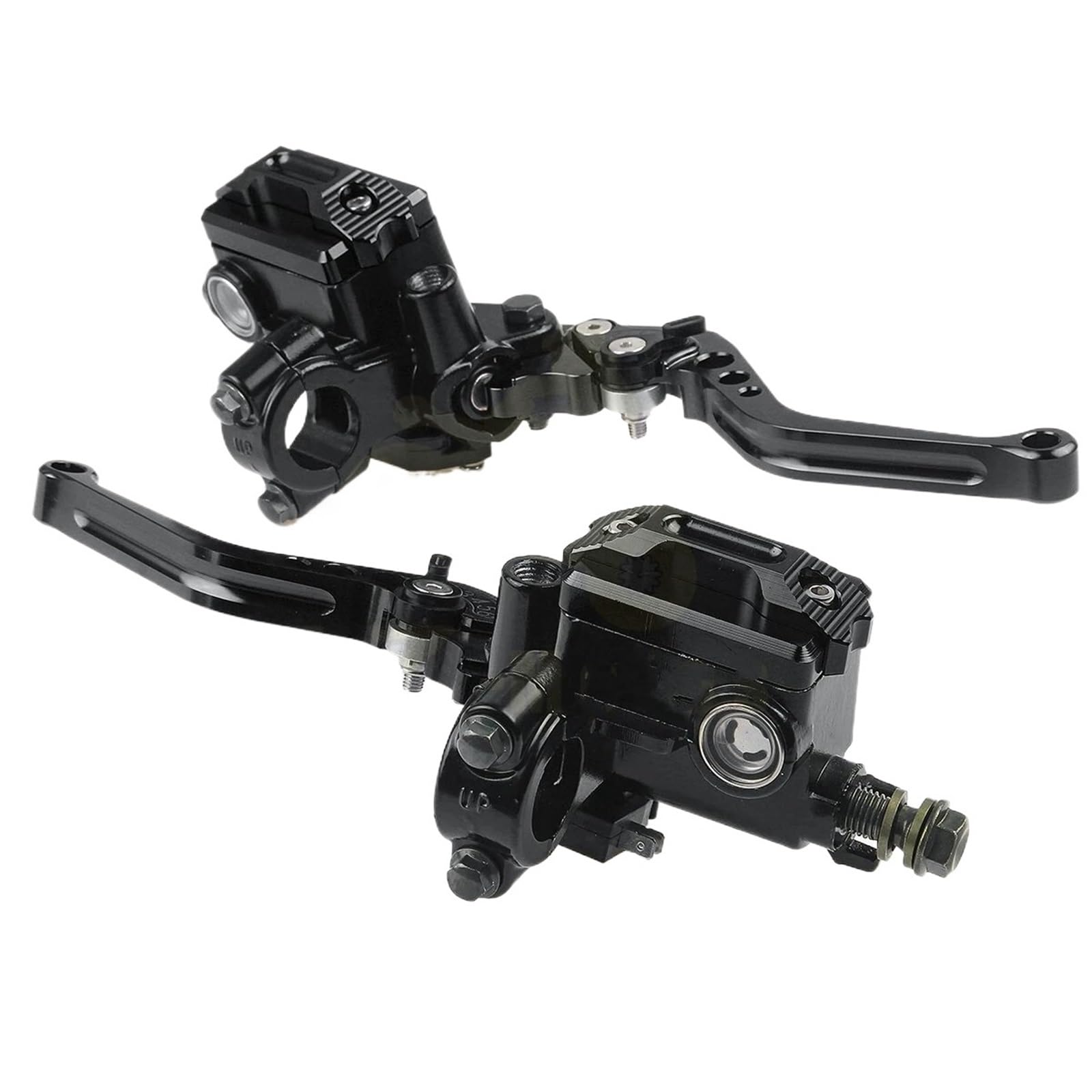 Ouvecr Black Motorbike Brake Levers Motorcycle Handlebar Master Cylinder Levers Handle Hydraulic Brake Pump Clutch(Black)