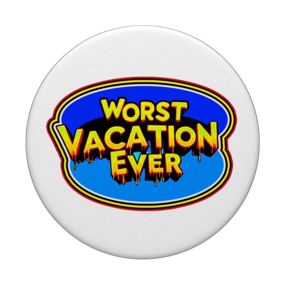 Funny Sarcastic Worst Vacation Ever Decal Holiday Fun PopSockets Swappable PopGrip, Black - Image 3