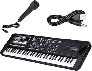 Keyboard Piano Elektronisches Klavier 61 Tasten Musikspielzeug Mini Orgel mit Mikrofon Und Lernfunktion aus Robustem Material für Kinder Anfänger