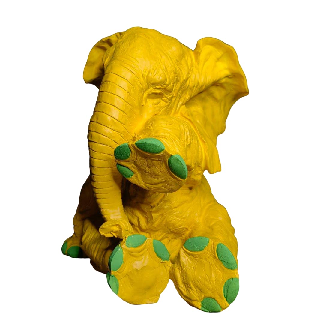 Figurine géante bébé éléphant 33 cm en résine faite à la main pour décoration de salon