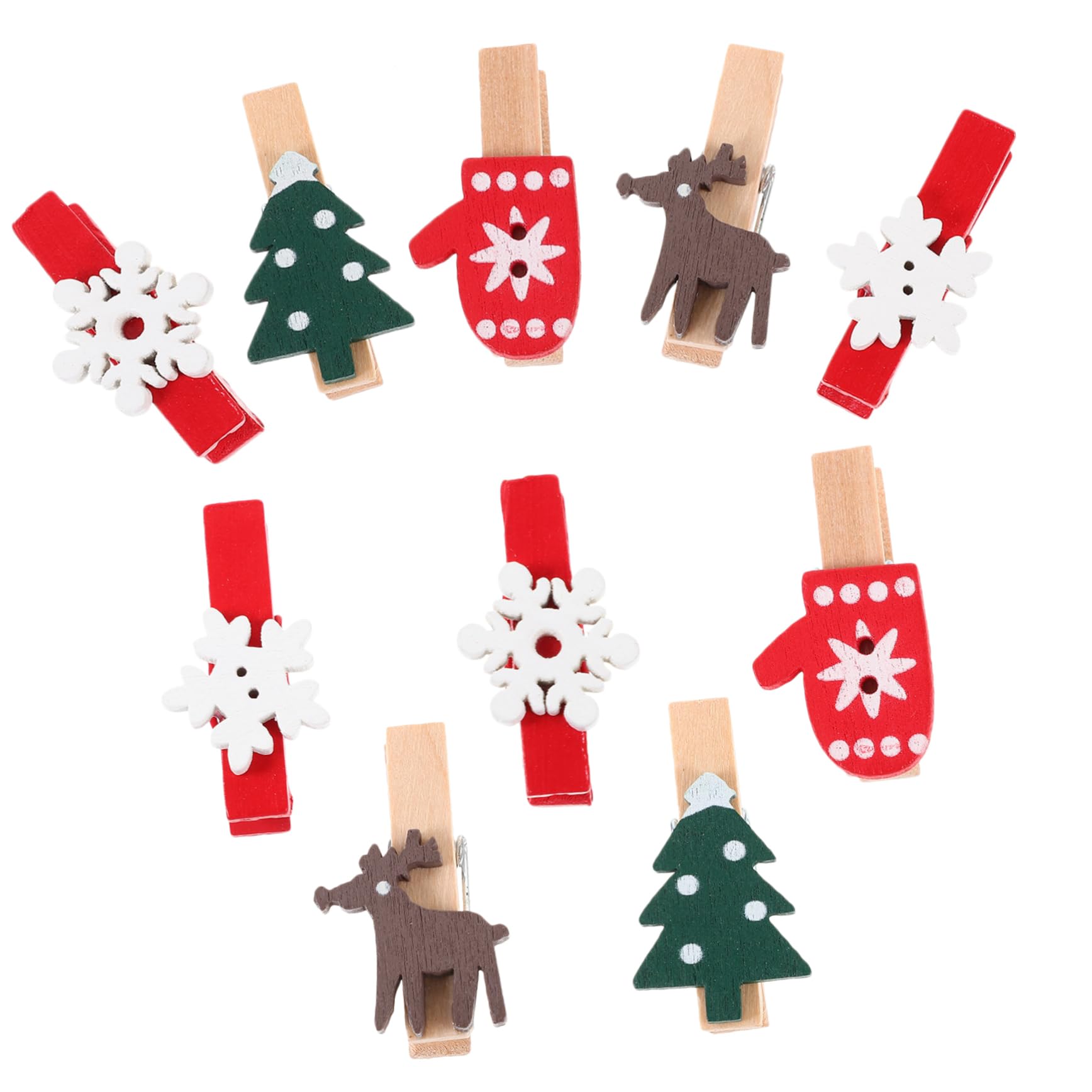 PRETYZOOM 375 STK Fotoclips zu Weihnachten weihnachtsbasteln Weihnachts basteln Halter für Weihnachtsnotizen Weihnachtsdekorationen Weihnachts-Memo-Clips Weihnachtsclips aus Holz Eisen