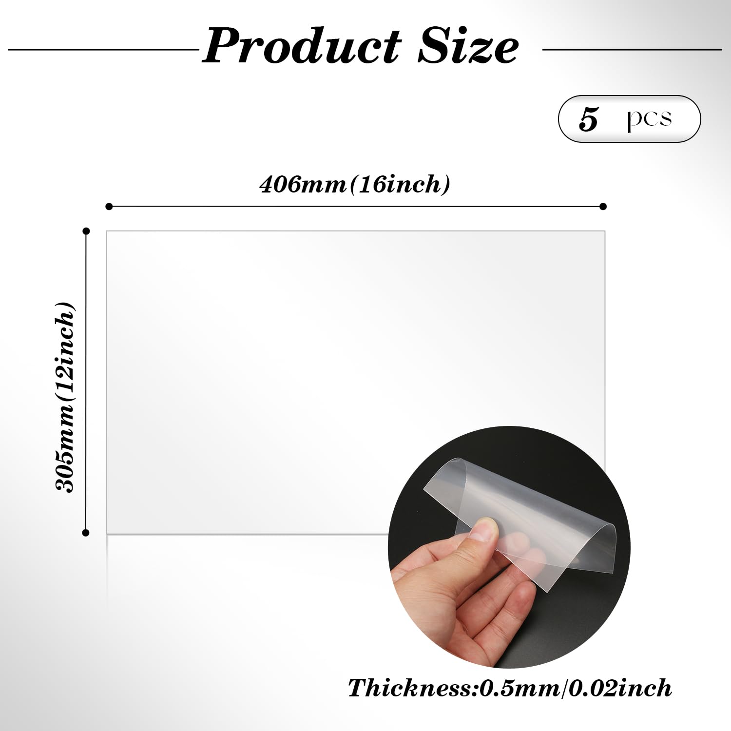 Plexiglass Sheets - 5 Pack, 12x16" -2 Plexiglass Sheets - 5 Pack, 12x16" -2