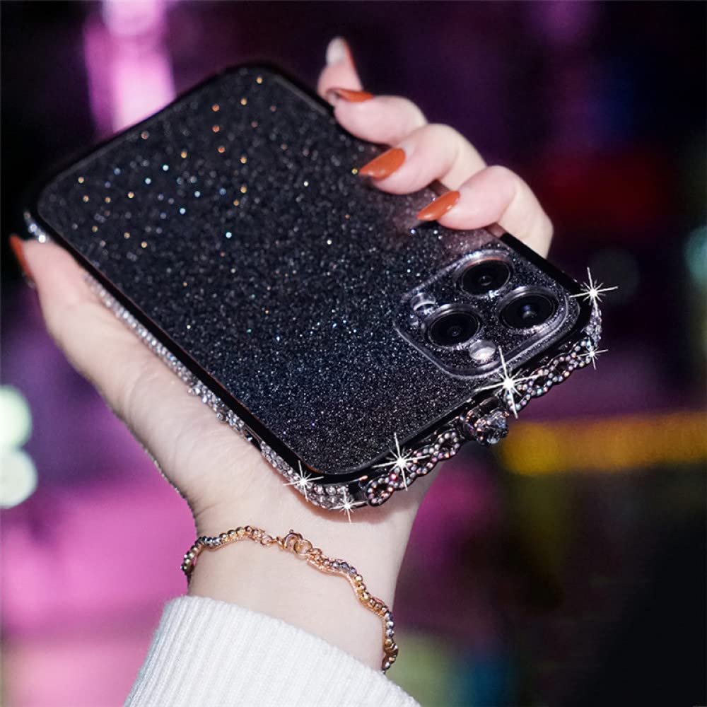 Cadre Métal iPhone 11 Pro Coque Luxury Diamond Strass Brillants Noir - 4