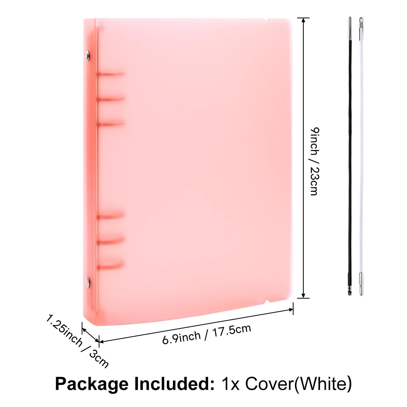 OTCRAFT A5 6 Ring Binder Cover Clean Transparent Soft PVC for Refillable Notebook Shell withMatte surfaceforStamp & Die Storage (Orange Color) - Image 2