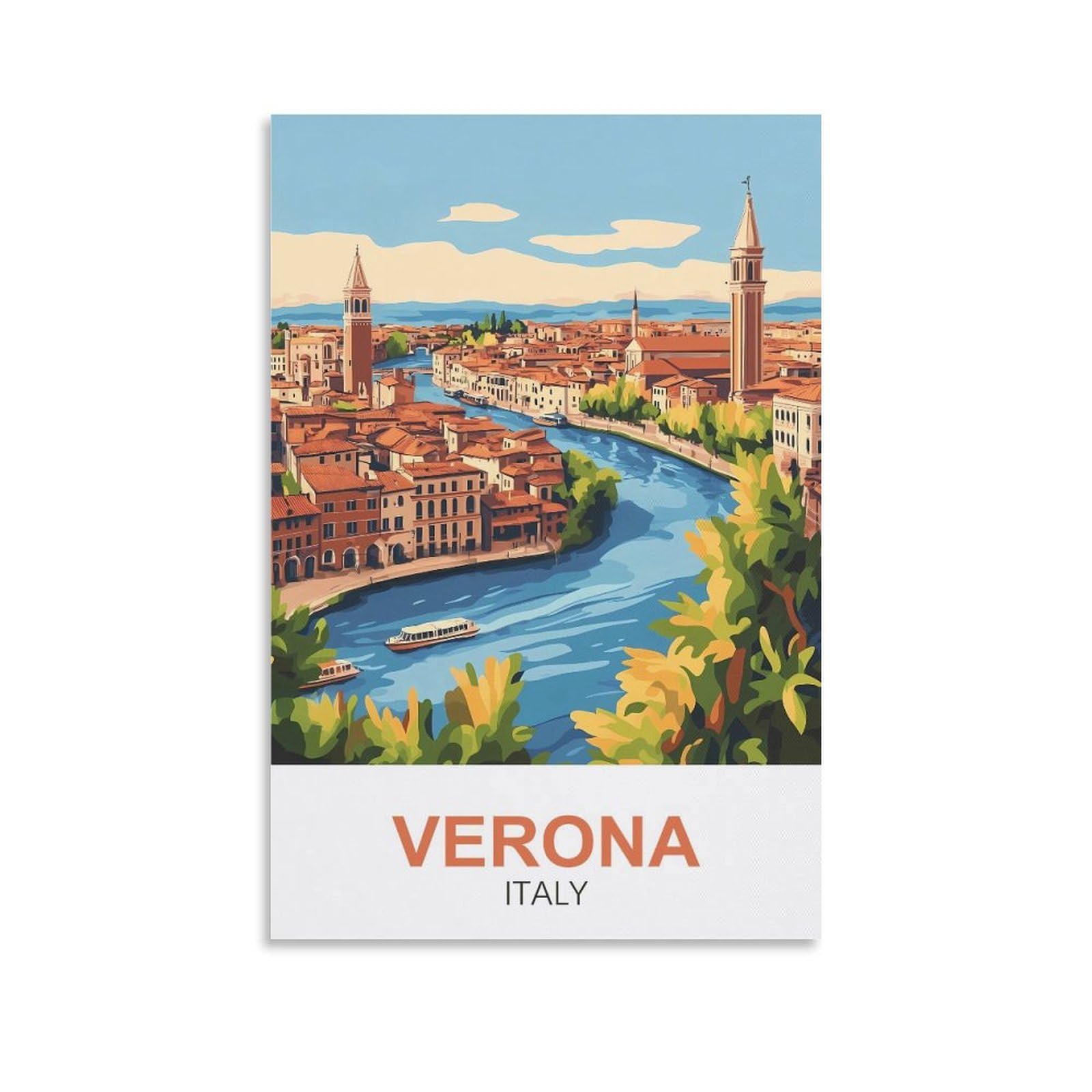 EZMLFA DIY 5D Diamond Painting Kits for Adults,Verona Italy DIY Diamond Art Kits Gem Painting Crafts for Home Wall Decor 50x60cm
