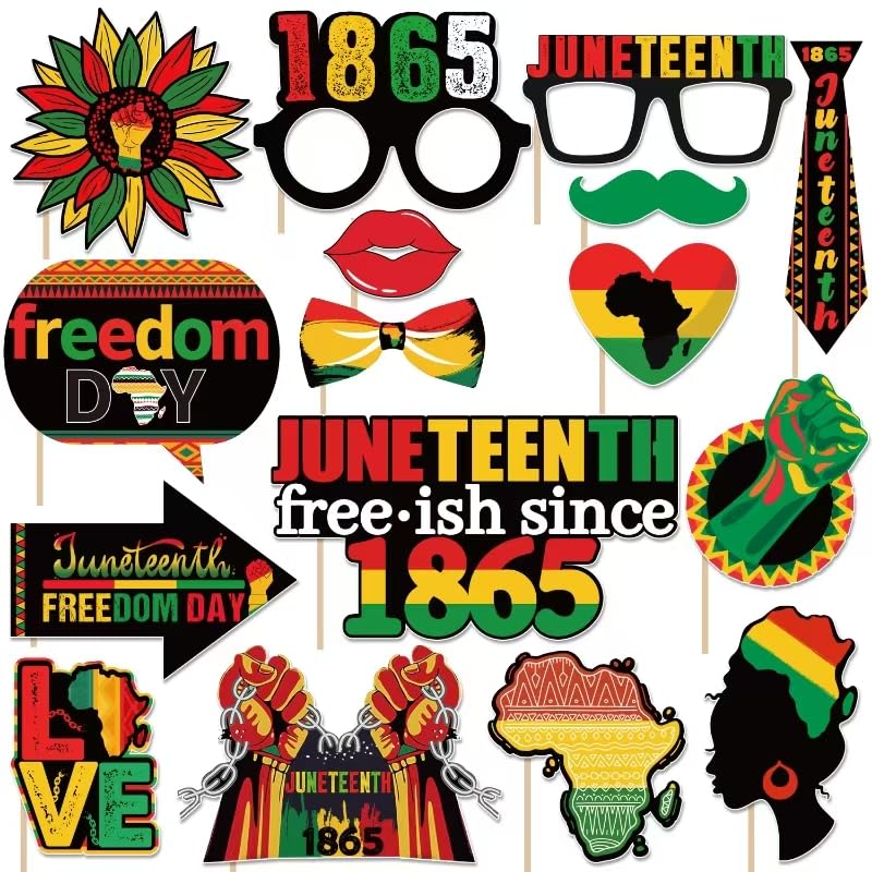 Juneteenth Decorations Photo Booth Props Freedom Day Party Photobooth Props Happy Juneteenth Party Supplies Black History Month Party Favors African