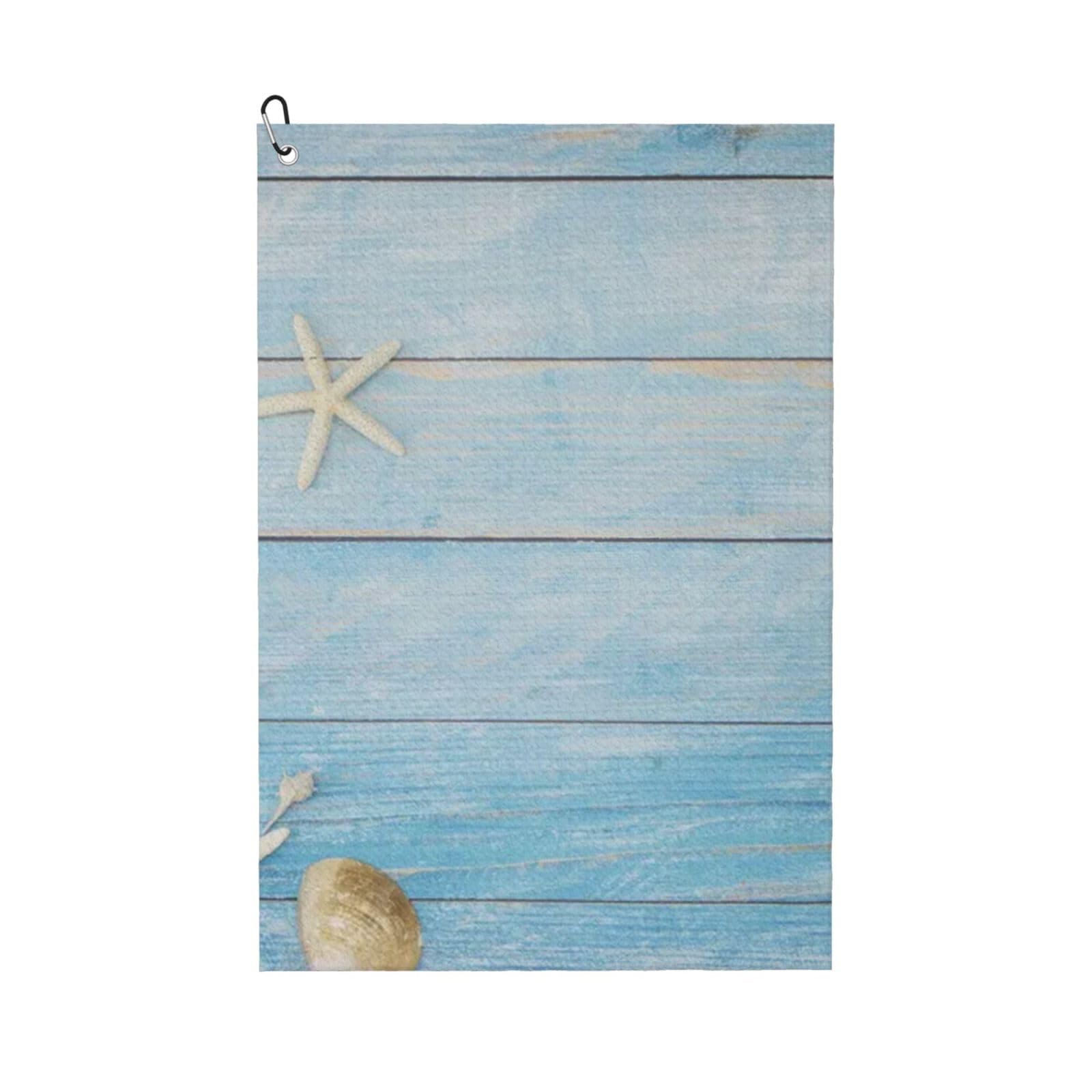 Hnnkloy Nautical Vintage Board Starfish, 16x24 in Portable Waffle Golf Towels with Carabiner Clip for Golf Bag