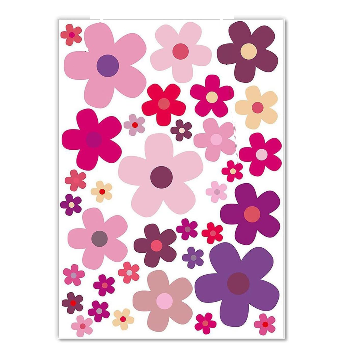 Votvlog Set de 5 (175 pcs) pegatinas "flores, florecitas, lila", pegatinas para bicicleta, flores de verano, pegatinas para coche, decoración para bicicleta, portátil, moto, teléfono móvil, pegatinas