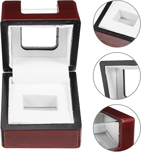 Miniatura 7 de BESPORTBLE Caja de exhibición del anillo del campeonato, caja de exhibición del anillo de madera, exhibición del anillo único, caja del caso,