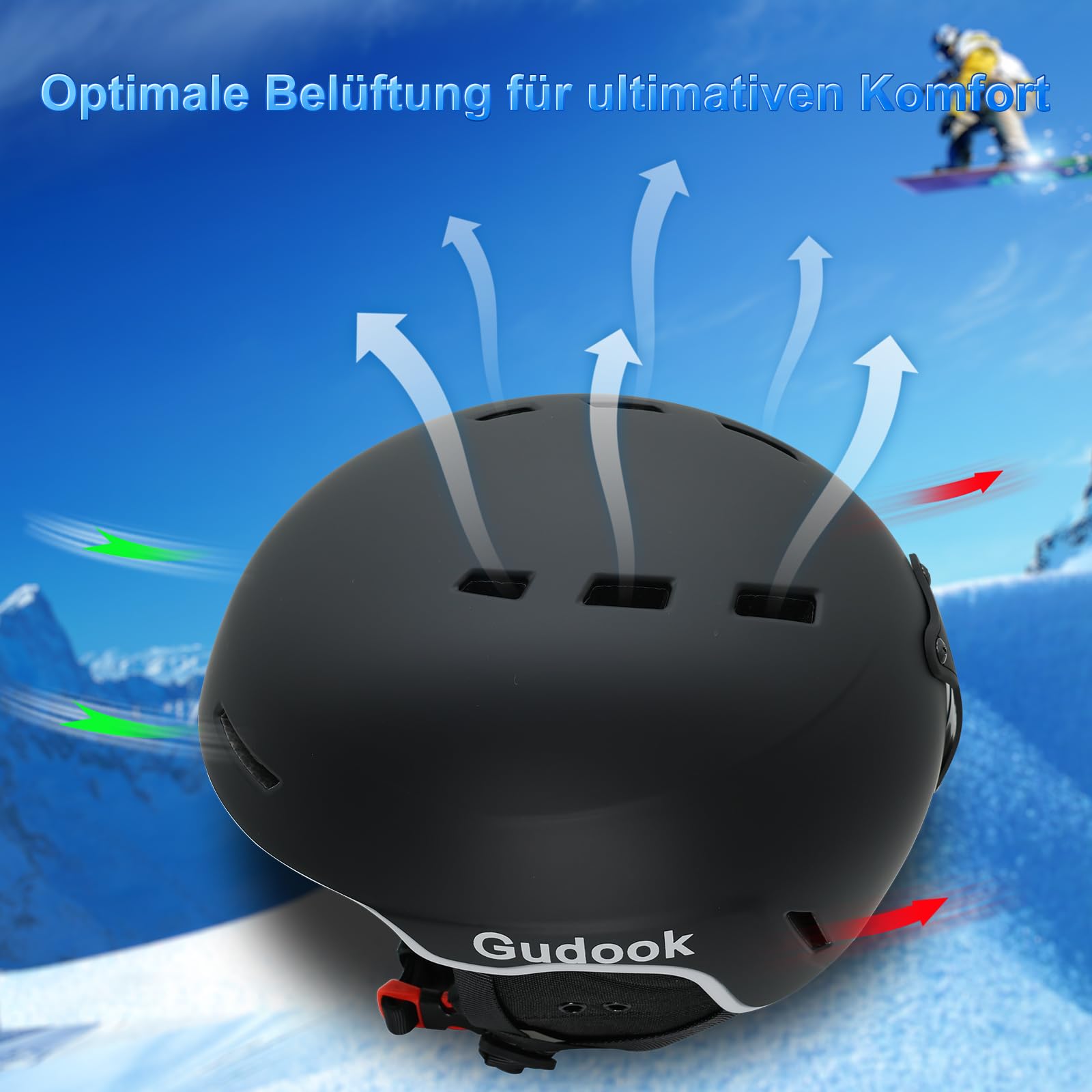 Skihelm Damen Herren Schneesporthelm für Skifahren/Snowboard mit Belüftungssystem, Schneehelm für Erwachsener & Jugend