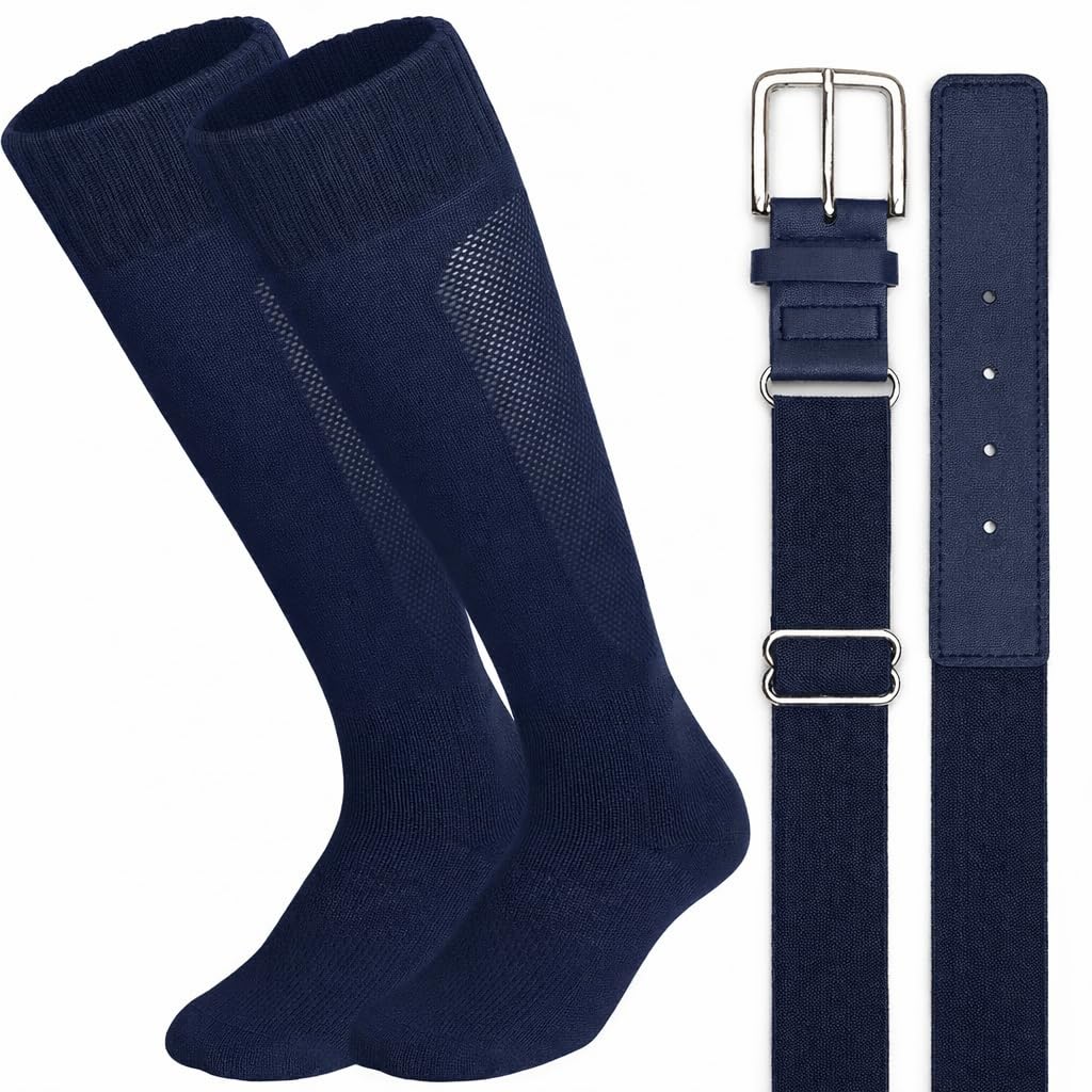 Baseball Socks and Belt Combo for Youth Adult Softball Sock Belt for Boys and Girls