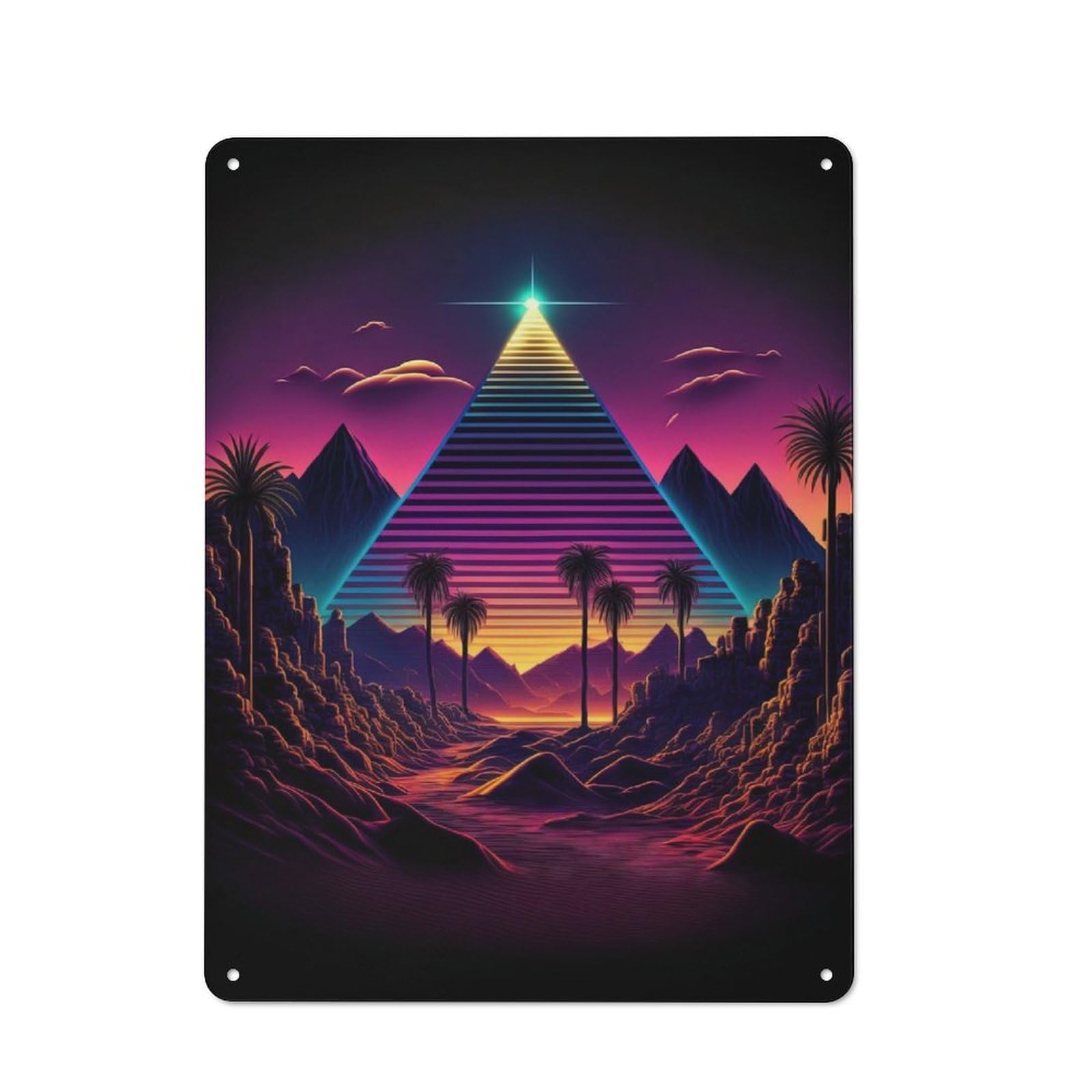 Junmoney A Retrowave Pyramid Tin Sign 40X30cm With For Pub Or Café, Rustic Decor, For Kitchen, Dining Room And Home Bar Wall Decor