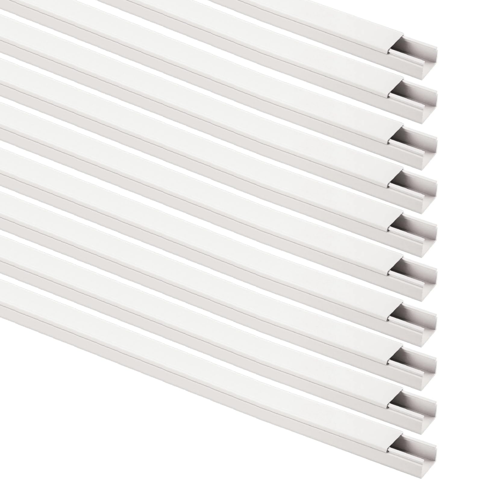 20 metri Canalina passacavi 30x30mm, 10 barre da 2 mt, bianco, mini canala, minicanalina, condotto passacavi, in plastica PVC, per cavi, fili elettrici, fissaggio a parete, coperchio frontale
