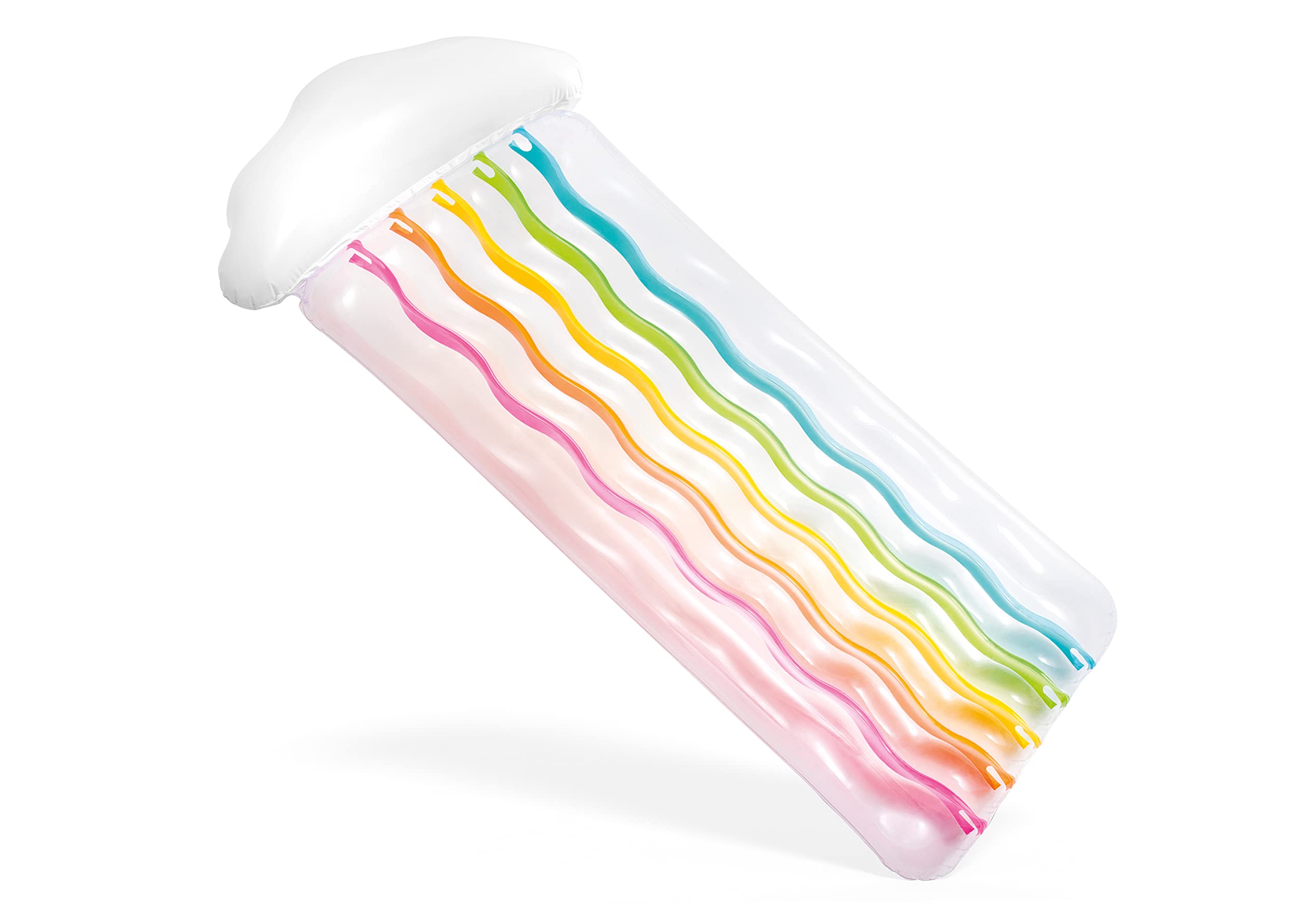 Intex Alfombra de nube de arco iris inflable flotante al aire libre tumbona flotador de piscina juguete con reposacabezas