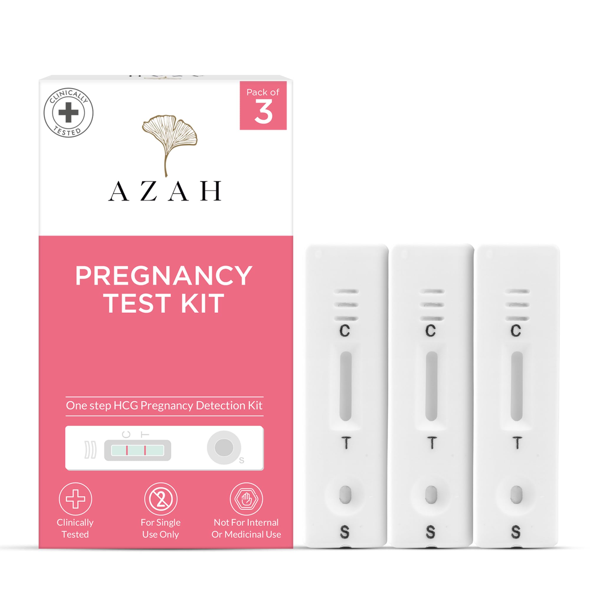 Azah Basic Pregnancy Kit [Pack of 3] | One Step Urine Hcg Pregnancy test Kit for Women | Accurate Results in 5 mins | Self-testing Home Kit | Early Pregnancy Detection-image-45